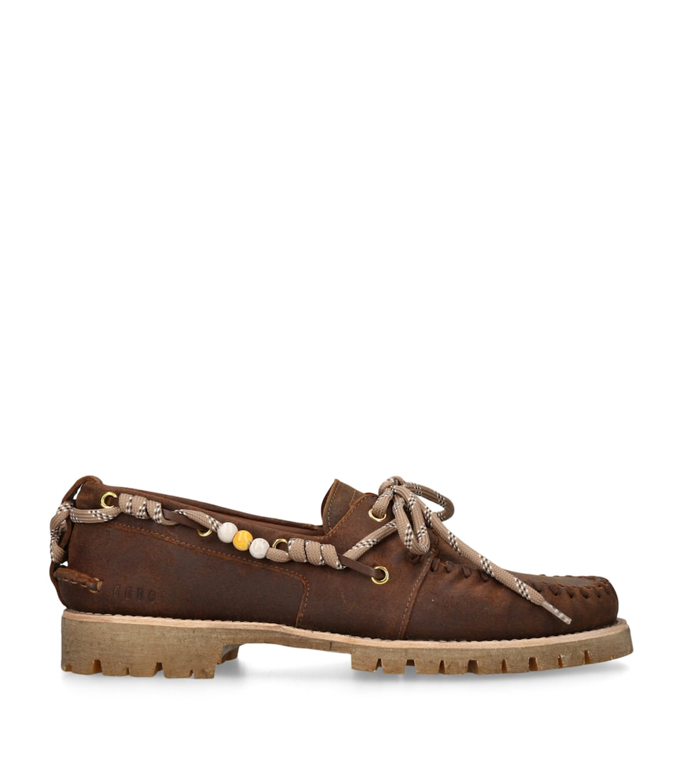 Golden Goose Suede Cruise Boat Shoes Brown