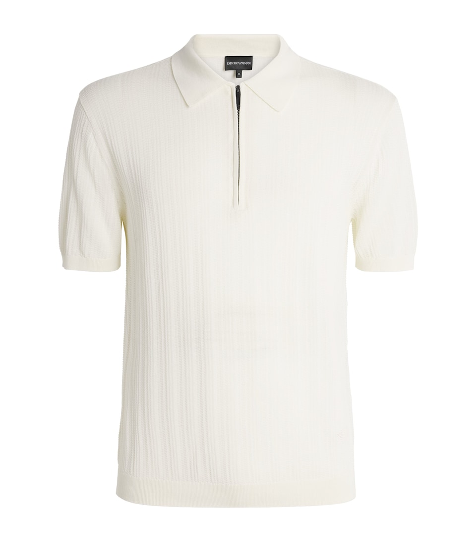 Cotton Quarter-Zip Polo T-Shirt