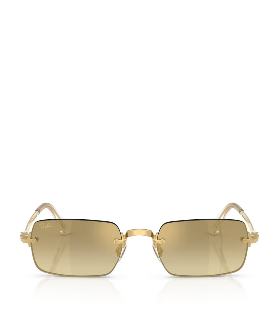 Ray-Ban By A$AP Rocky Rectangle Sunglasses Gold