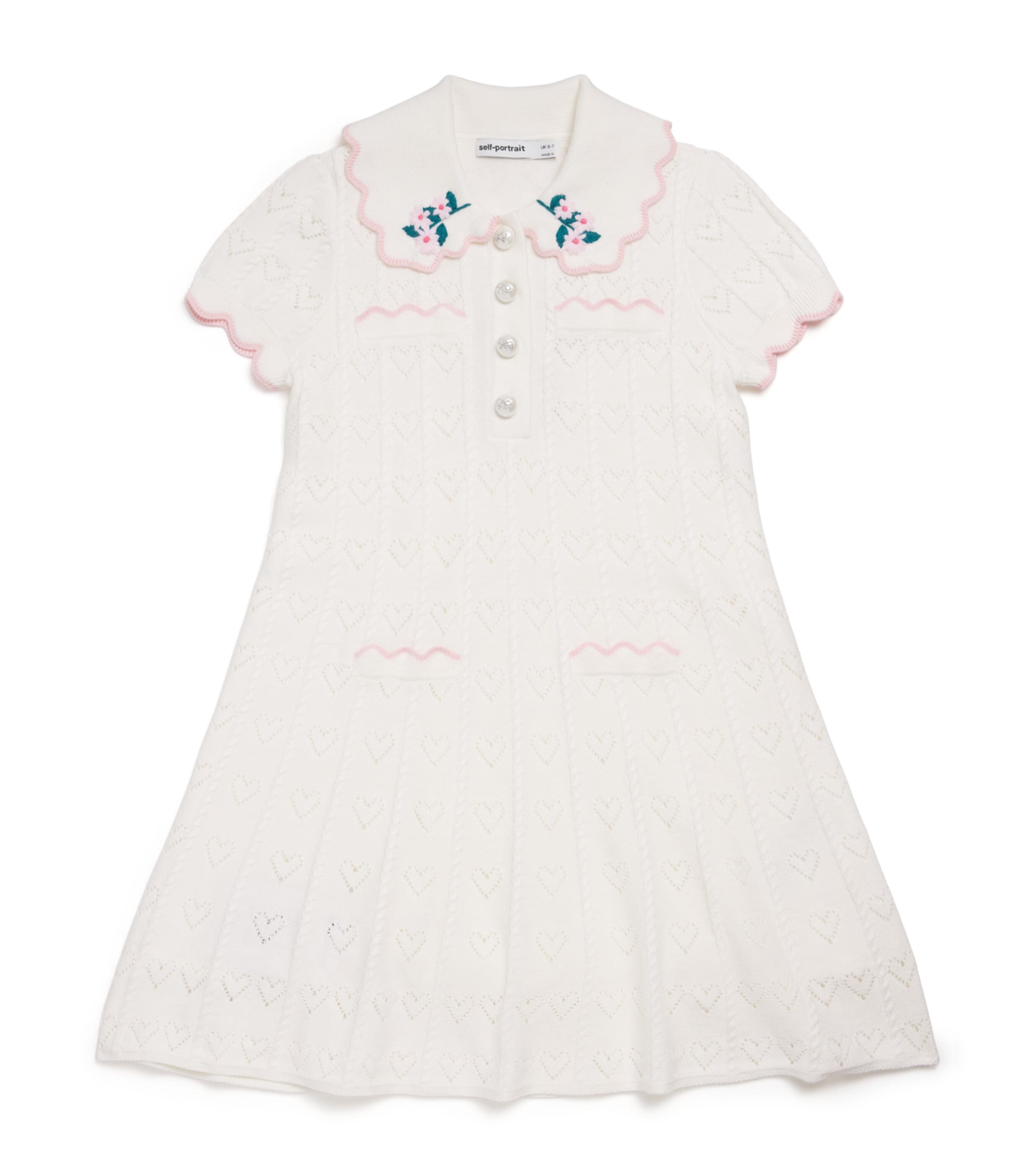 Pointelle Knitted Heart Dress (3-12 Years)