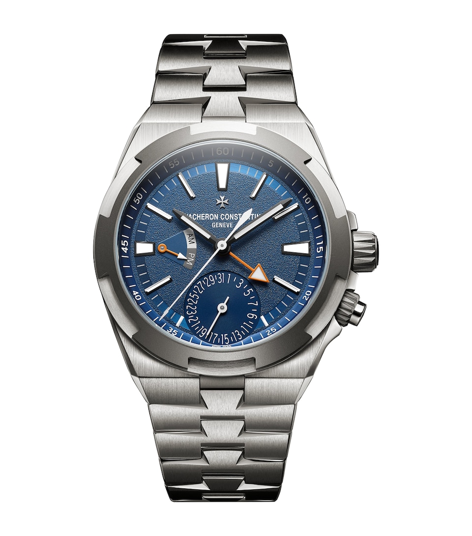 Vacheron Constantin Titanium Overseas Dual Time Cardinal Points East Watch 41mm Blue