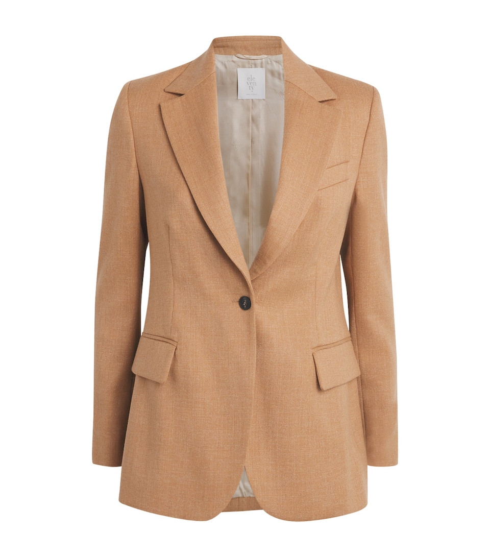 Wool-Blend Metallic Blazer