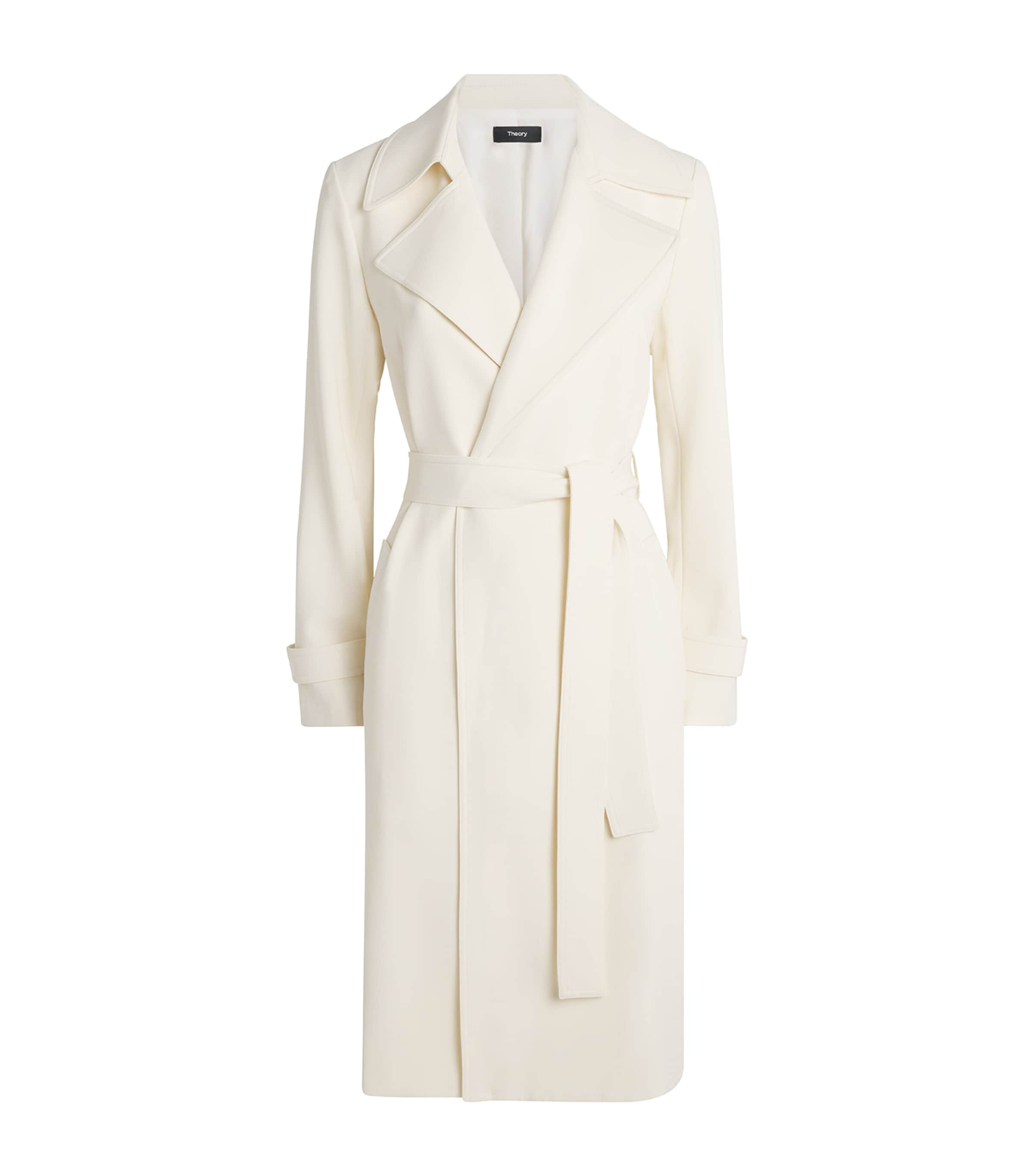 Theory Womens Crepe Oaklane Trench Coat Rice
