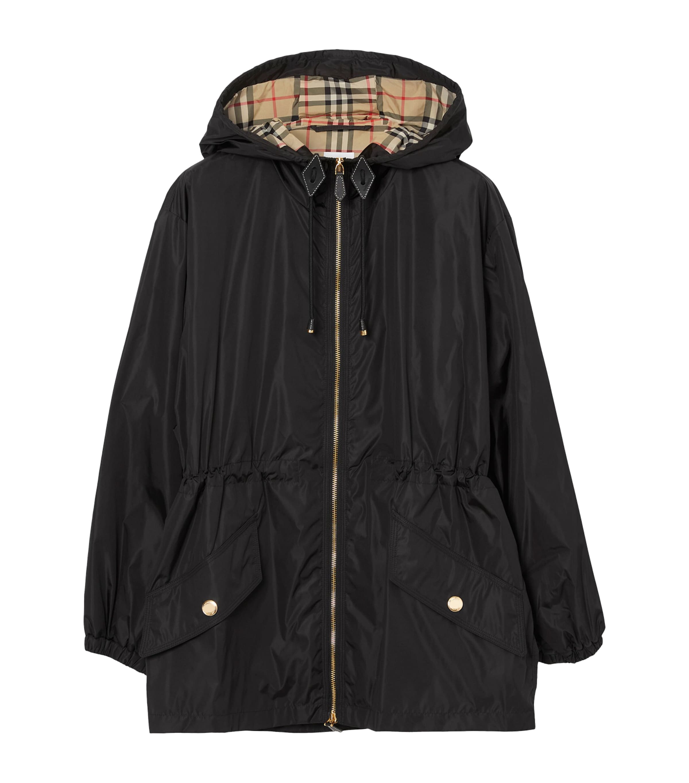 Burberry Womens Nylon Hooded Jacket Black