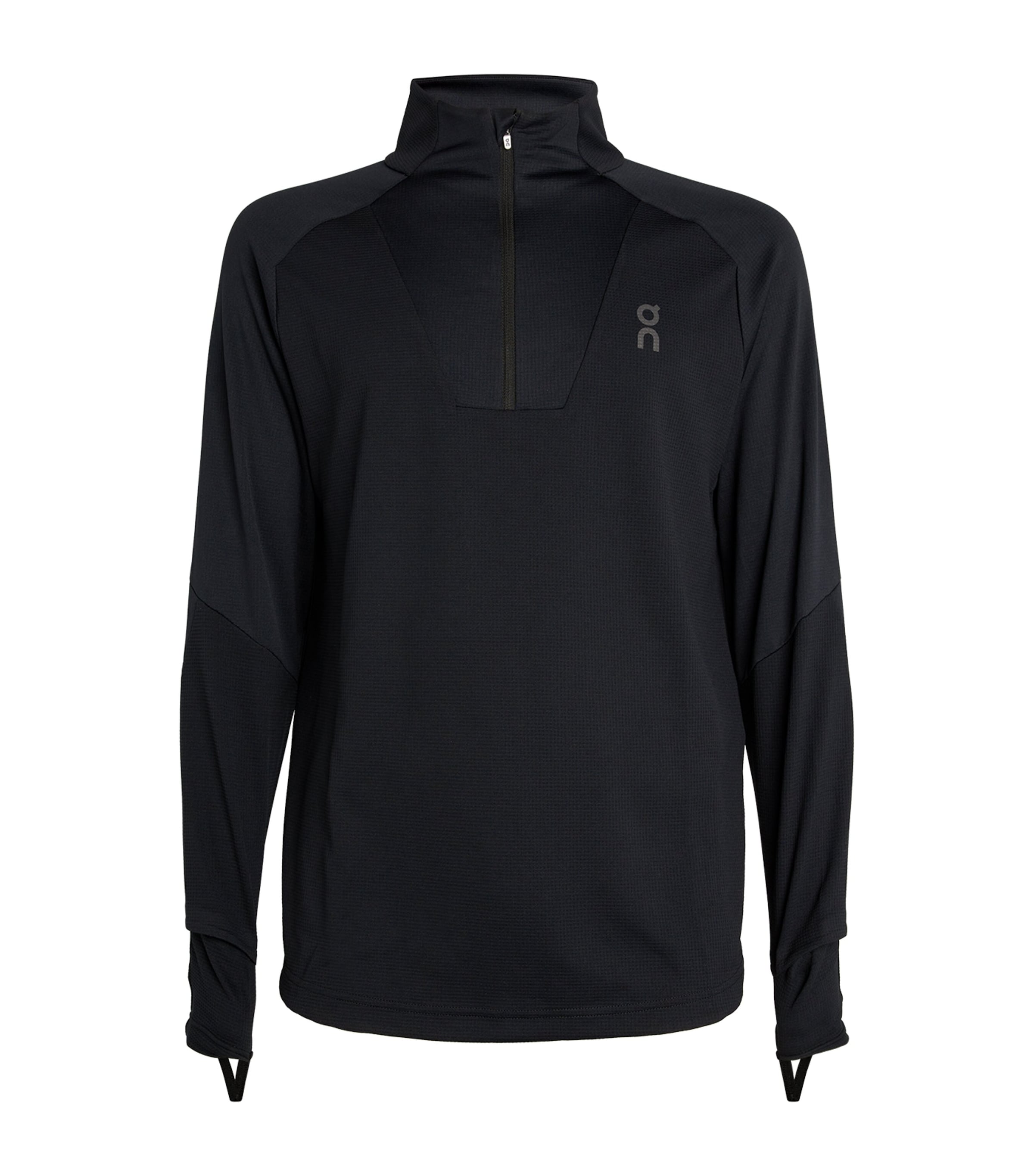 On Mens Climate Zip-Up Long-Sleeve T-Shirt Black