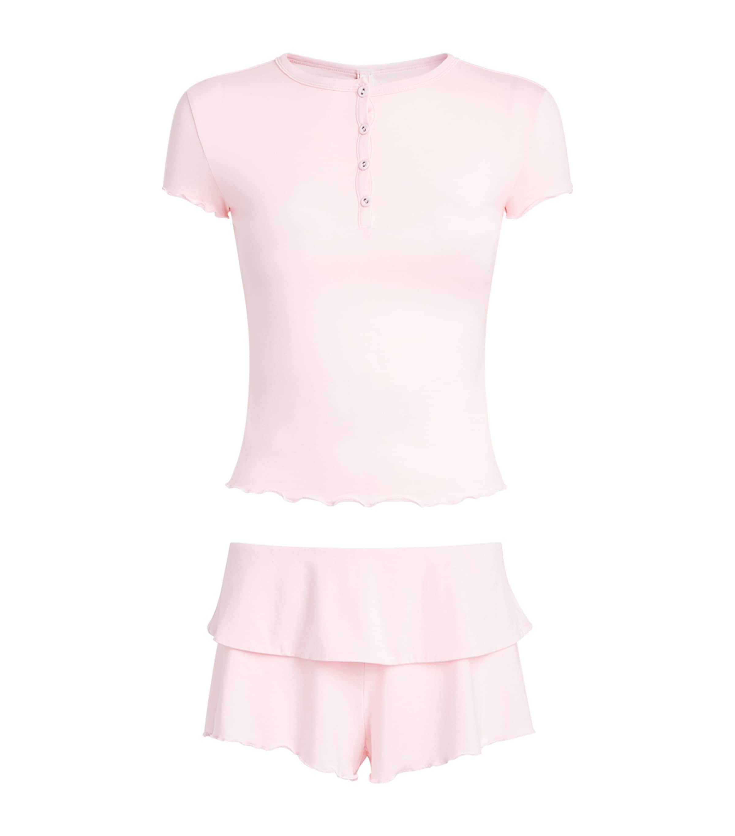 Skims Womens Sleep Short Pyjama Set Barely Pink