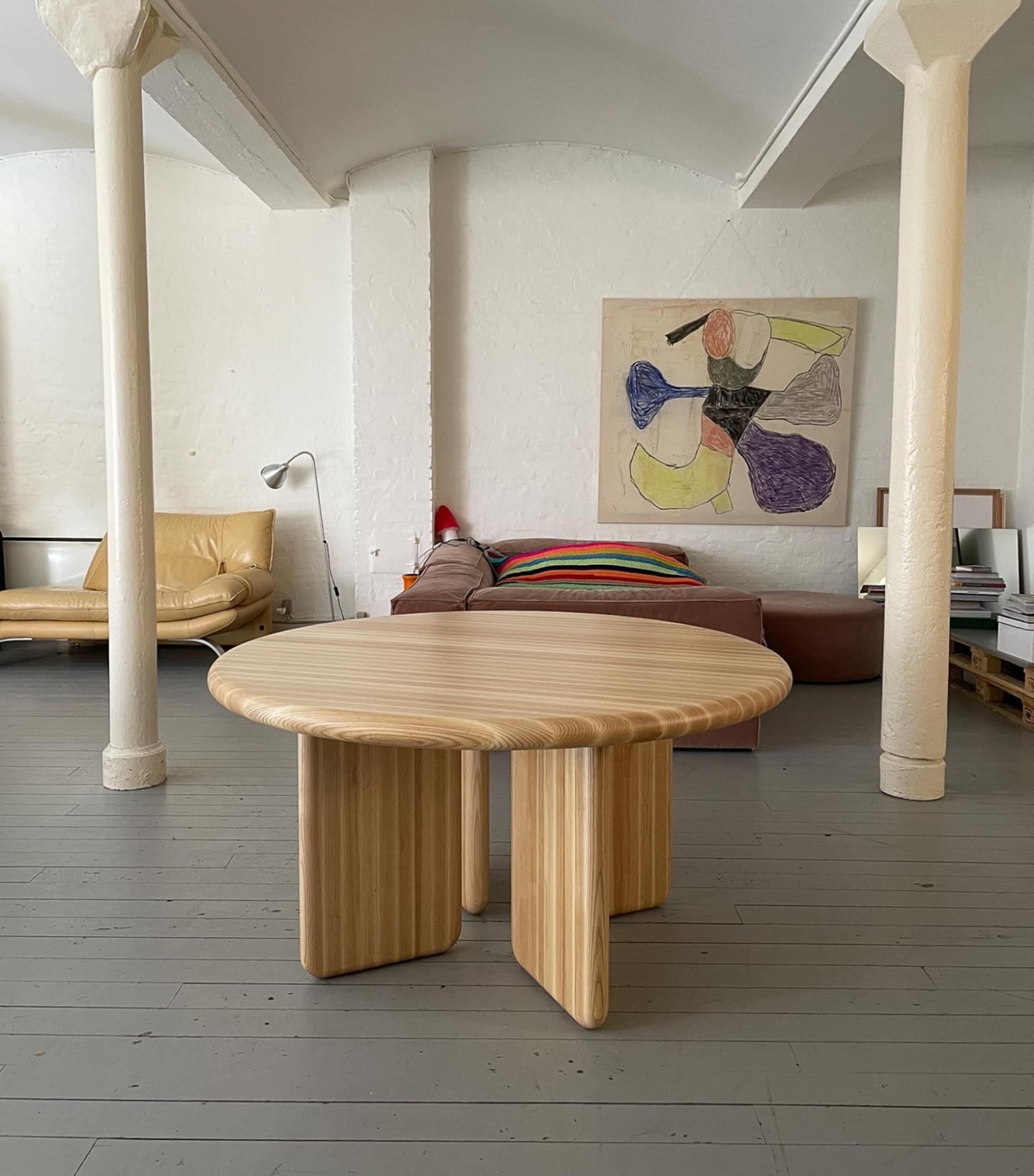 Gustaf Westman Ash Wood Chunky Table Brown