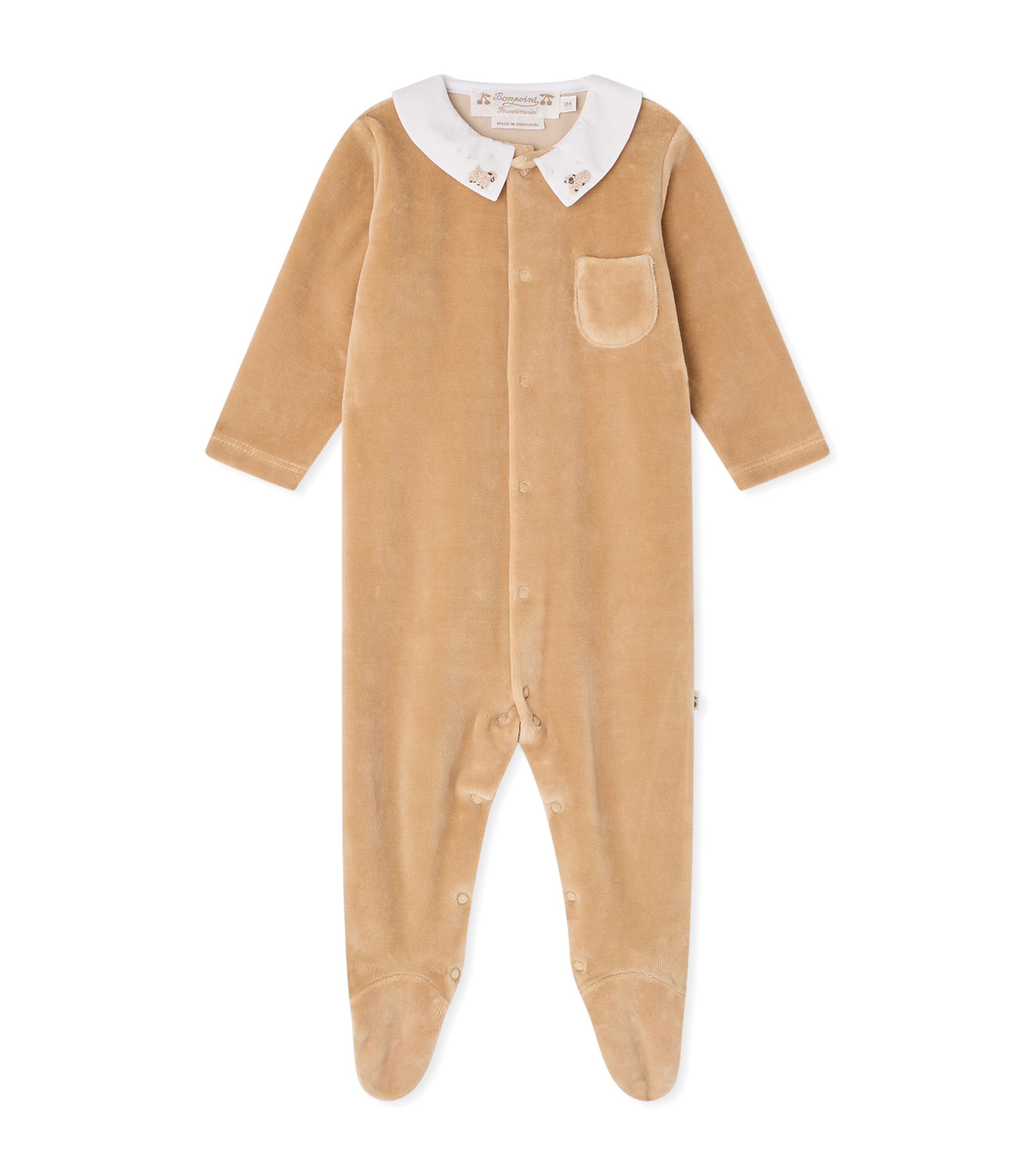 Bonpoint Velvet Collared All-In-One (1-18 Months) Chataigne