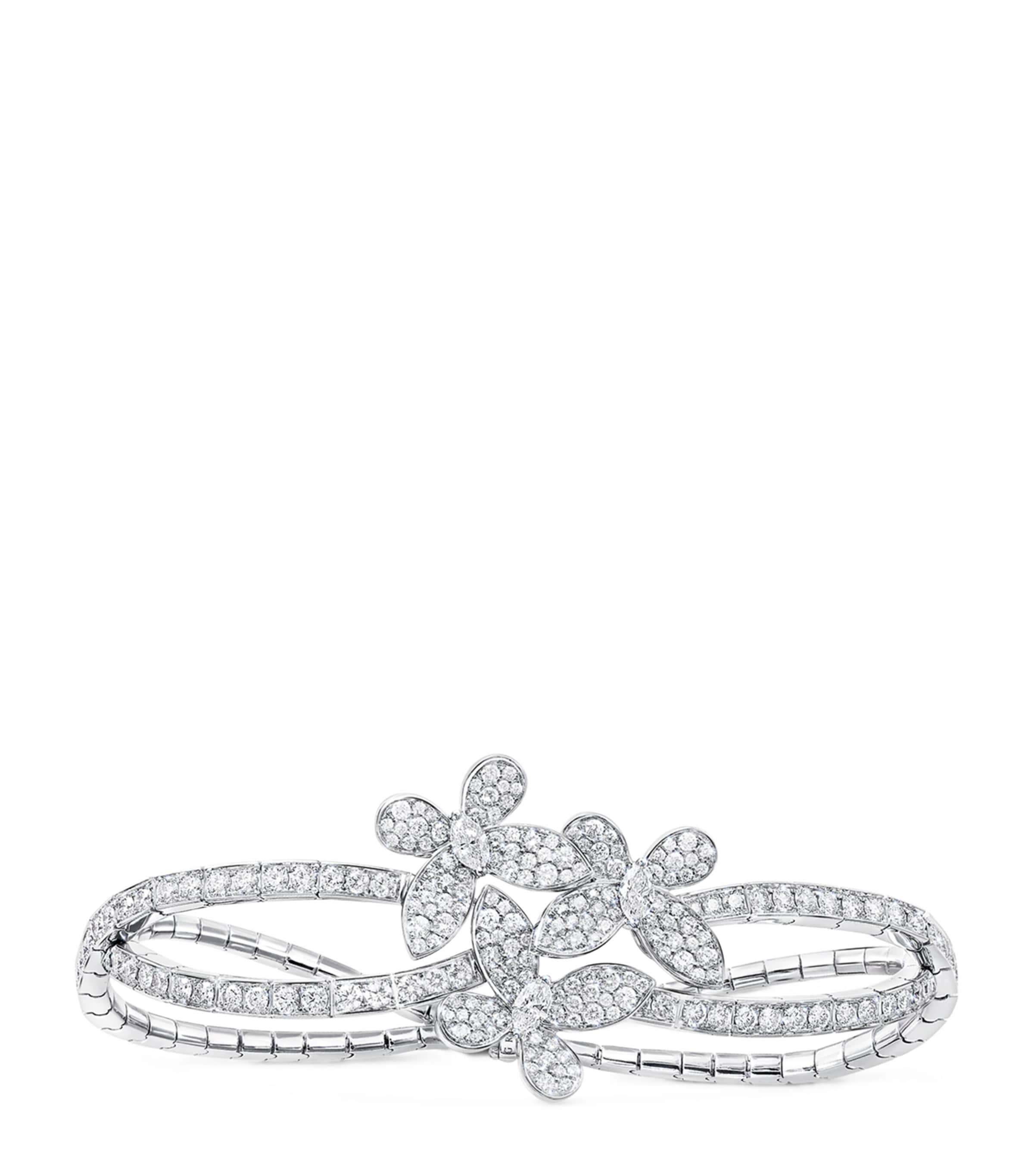 White Gold and Diamond Butterfly Bracelet