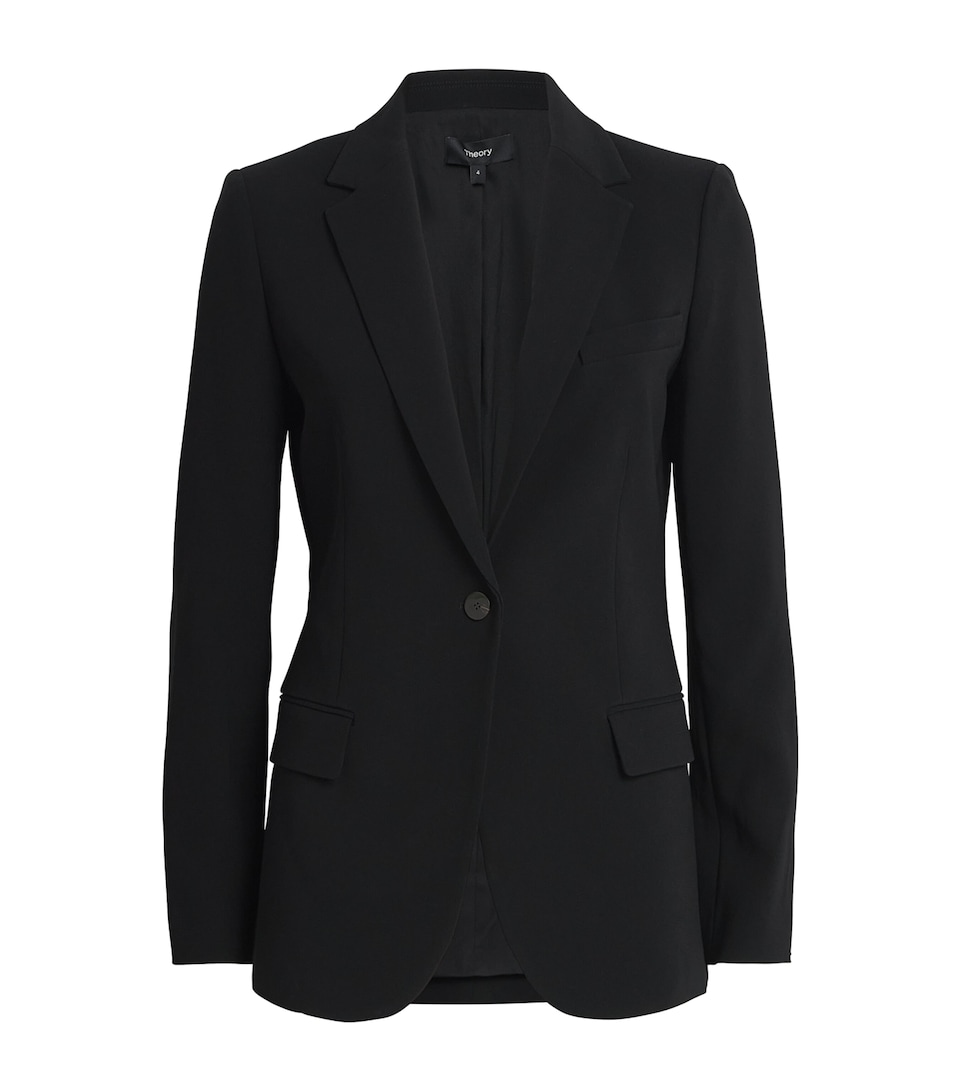 Theory Womens Admiral Crepe Staple Blazer Black