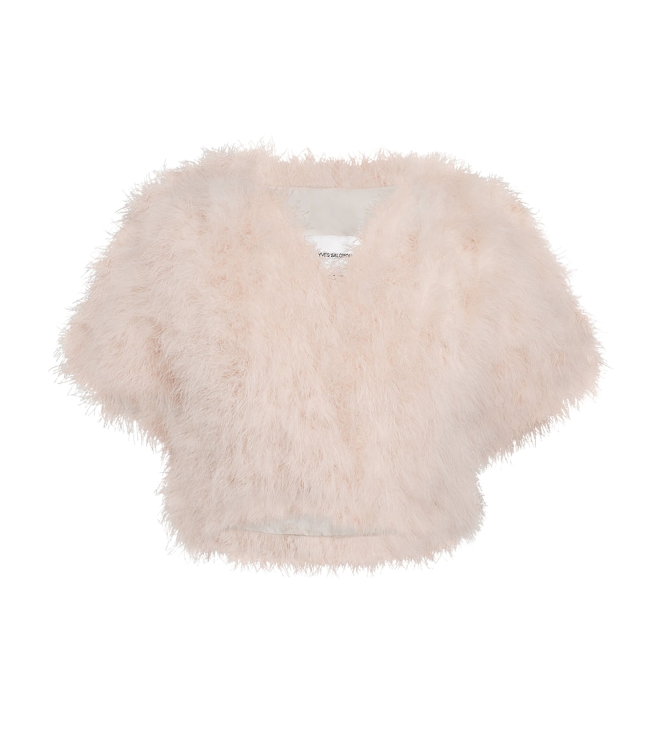Yves Salomon Womens Feather Cropped Cape