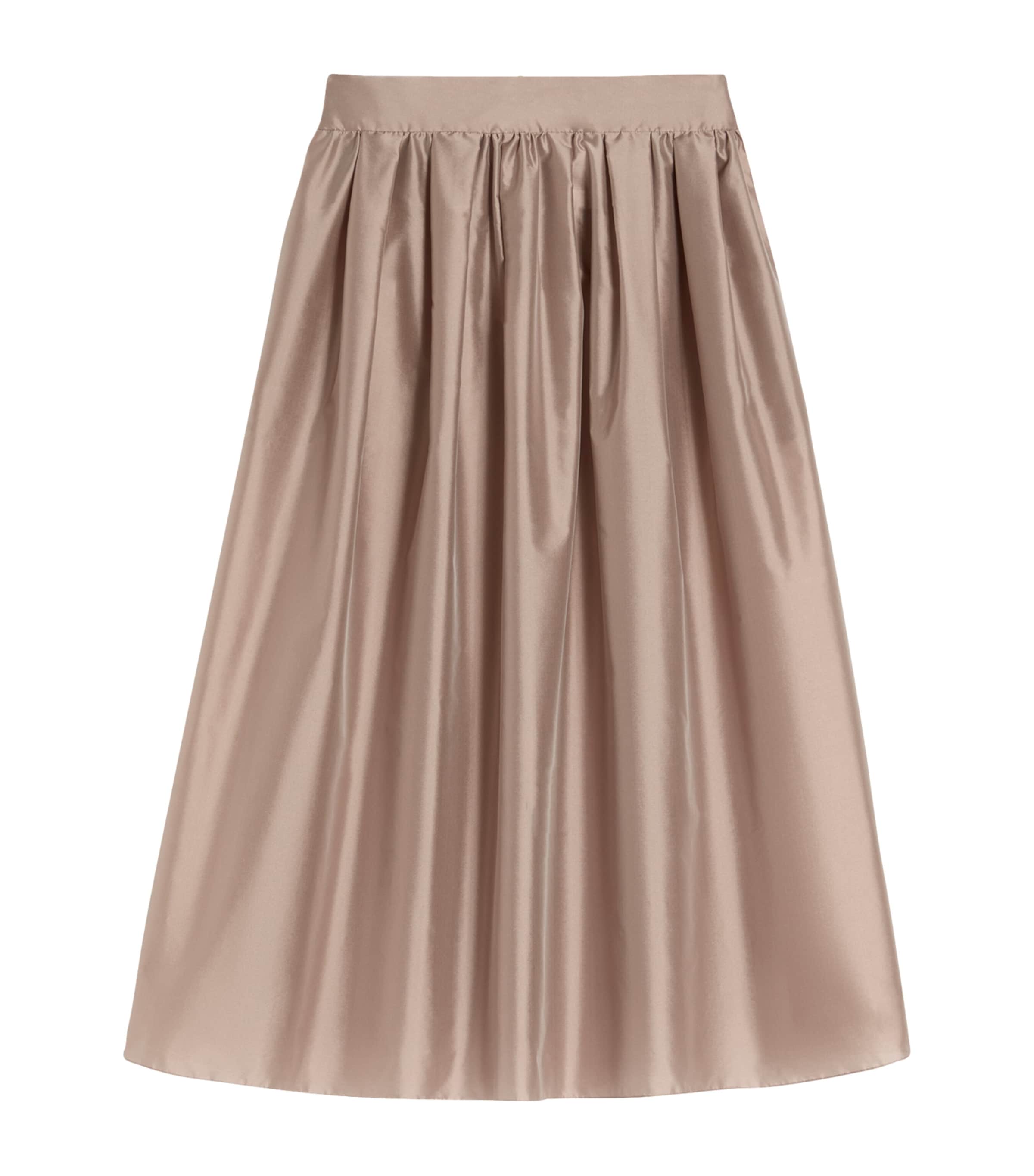 Max Mara Womens Organza Pleated Maxi Skirt Powder
