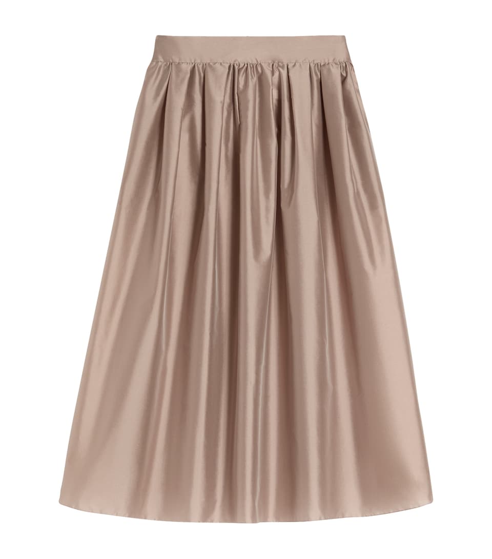 Max Mara Womens Organza Pleated Maxi Skirt Powder