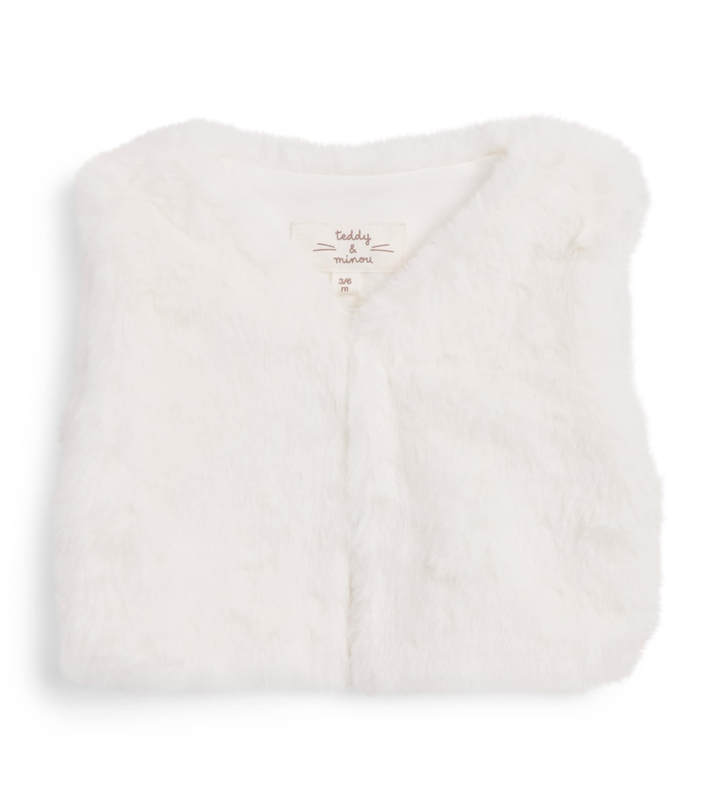 Teddy & Minou Faux Fur Gilet (3-36 Months) Cream