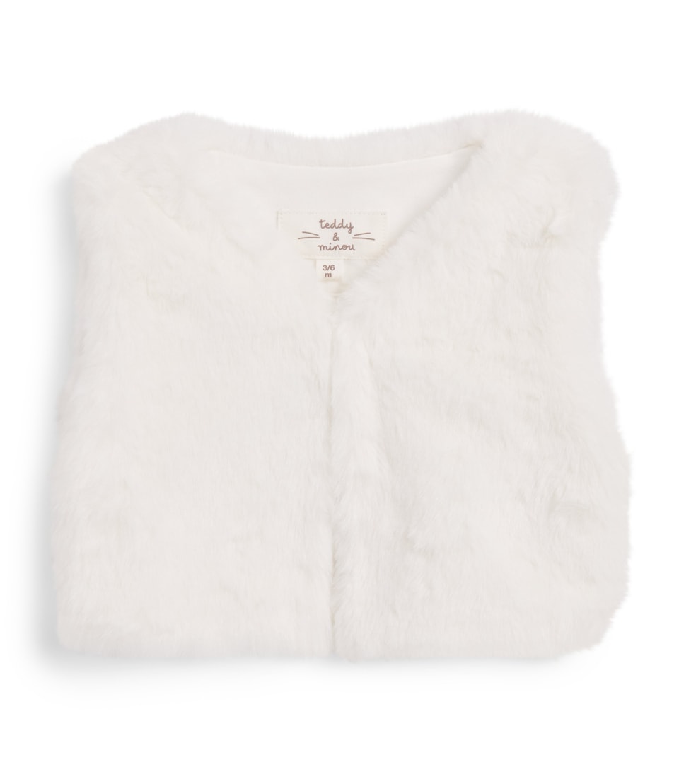 Teddy & Minou Faux Fur Gilet (3-36 Months) Cream
