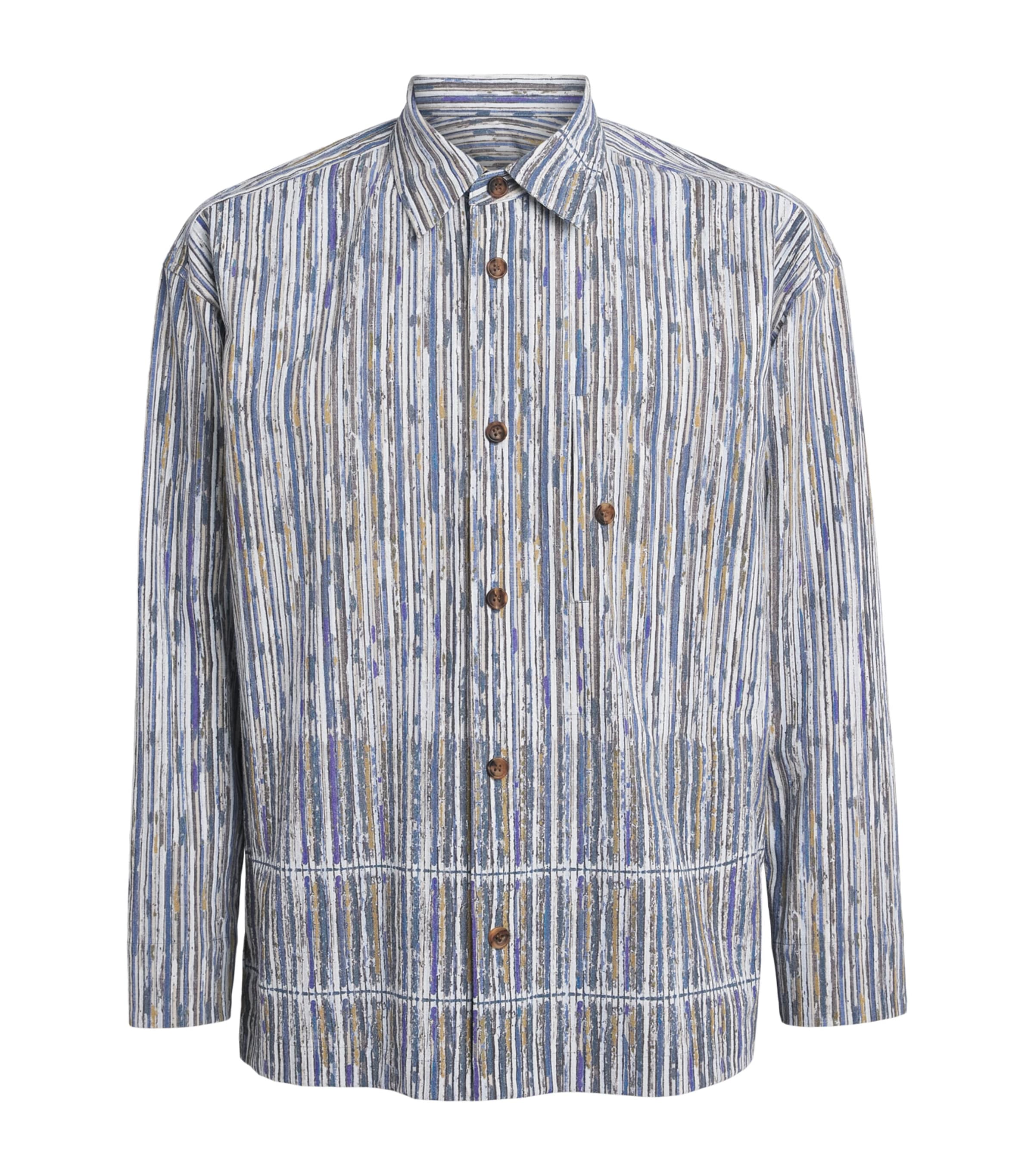 IM MEN Mens Cotton Curviness Shirt Light Blue