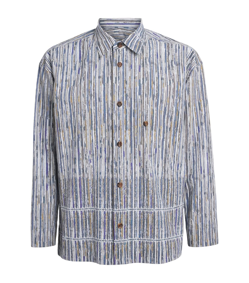 IM MEN Mens Cotton Curviness Shirt Light Blue