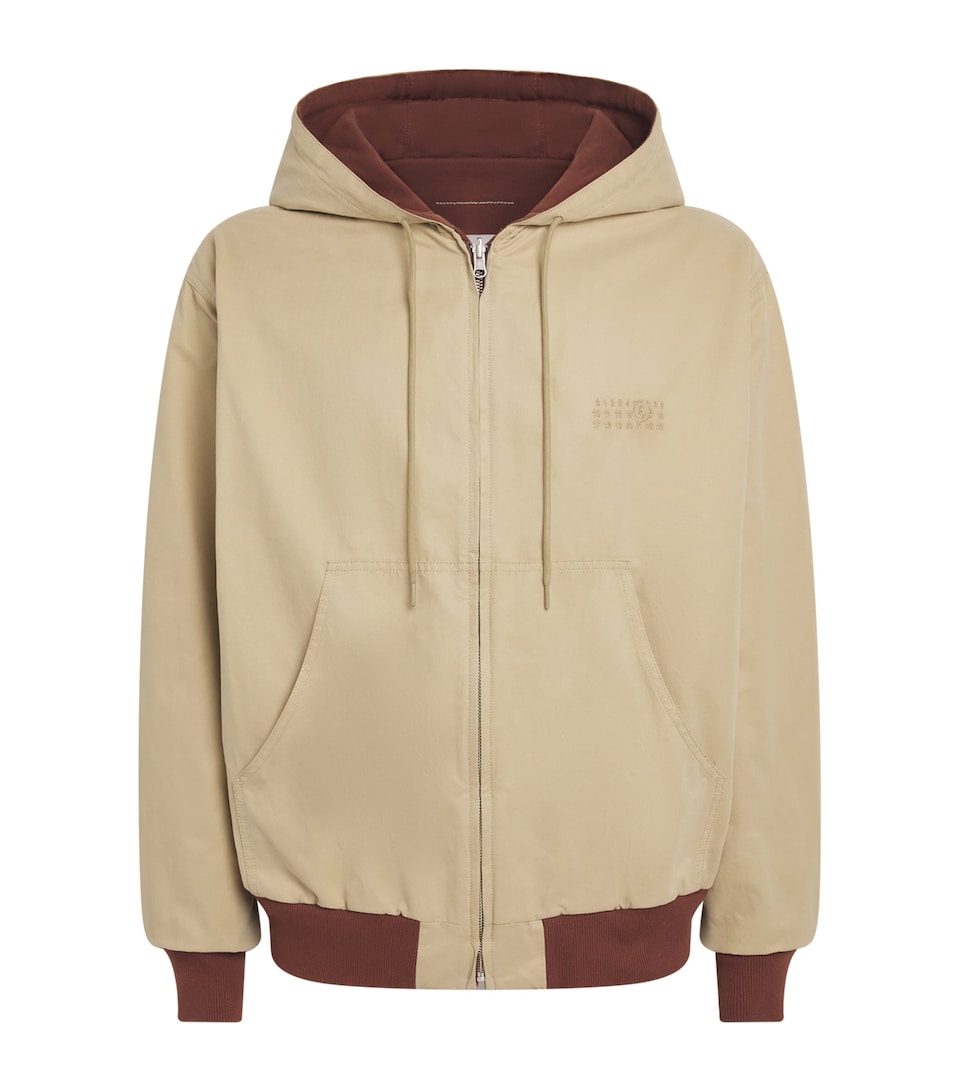 MM6 Maison Margiela Mens Reversible Hoodie Bomber Jacket Beige/lght Brown