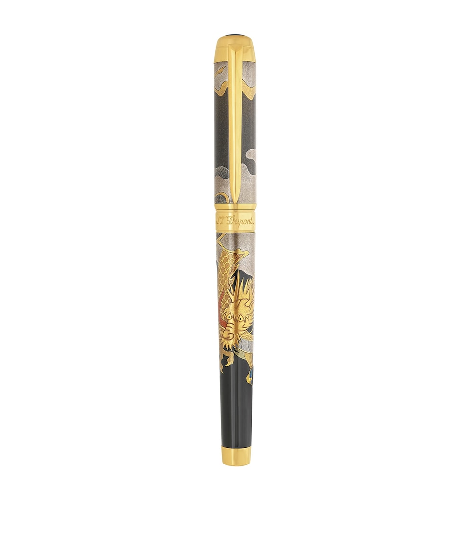 S.T. Dupont Maki-e Line D Eternity Dragon Fountain Pen XL Bronze Brown & Gold