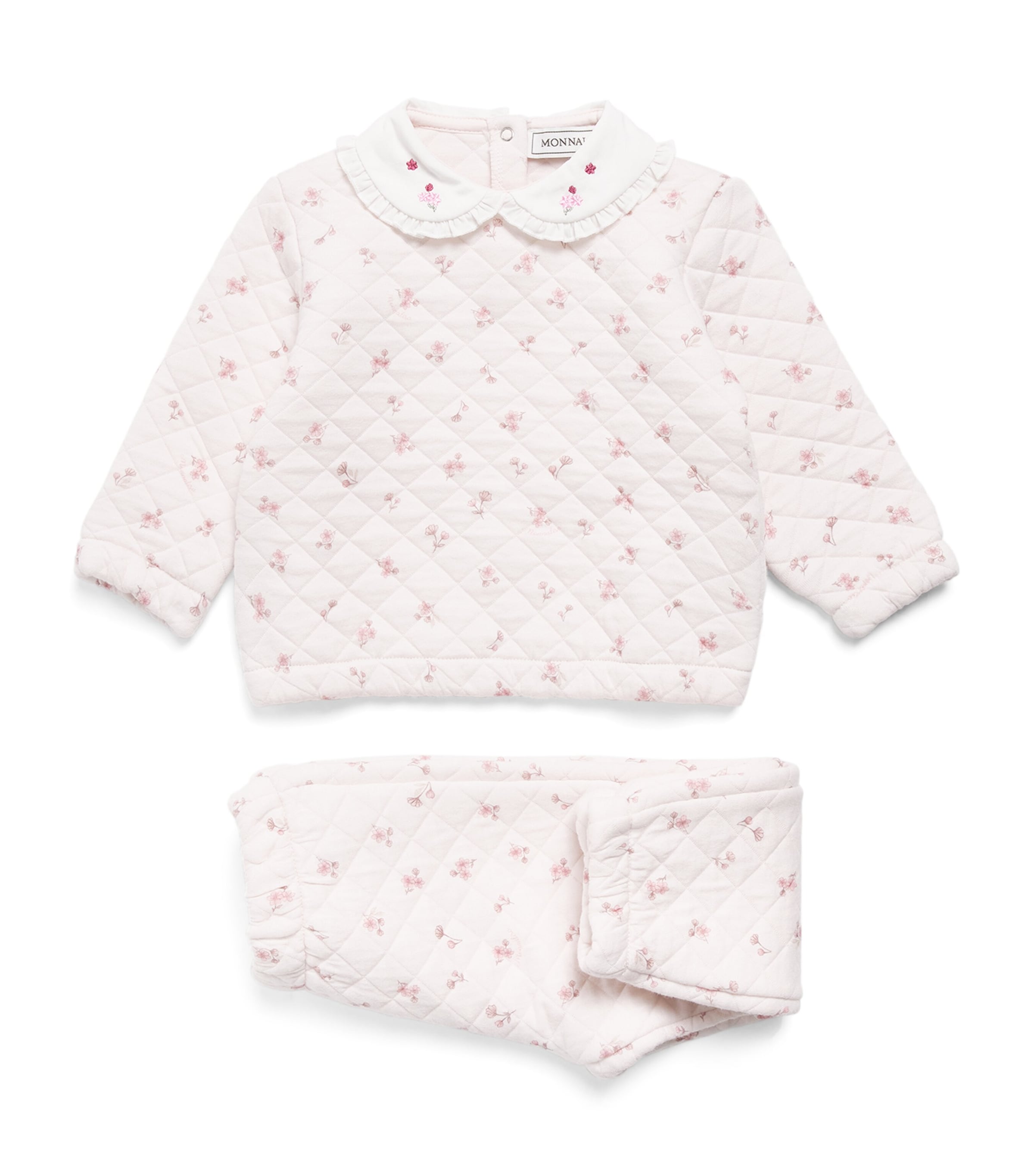 Monnalisa Quilted Floral Sweatshirt and Leggings Set (3-18 Months) Rosa Antico