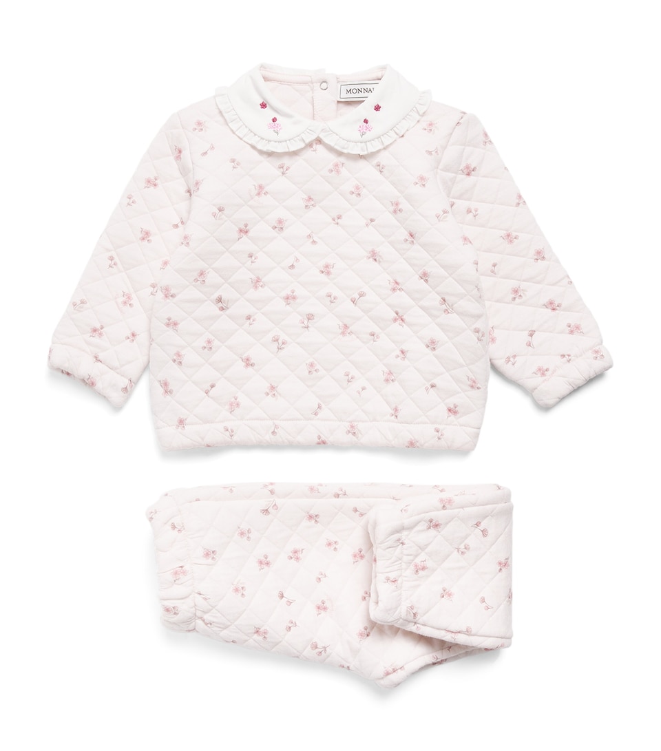 Monnalisa Quilted Floral Sweatshirt and Leggings Set (3-18 Months) Rosa Antico
