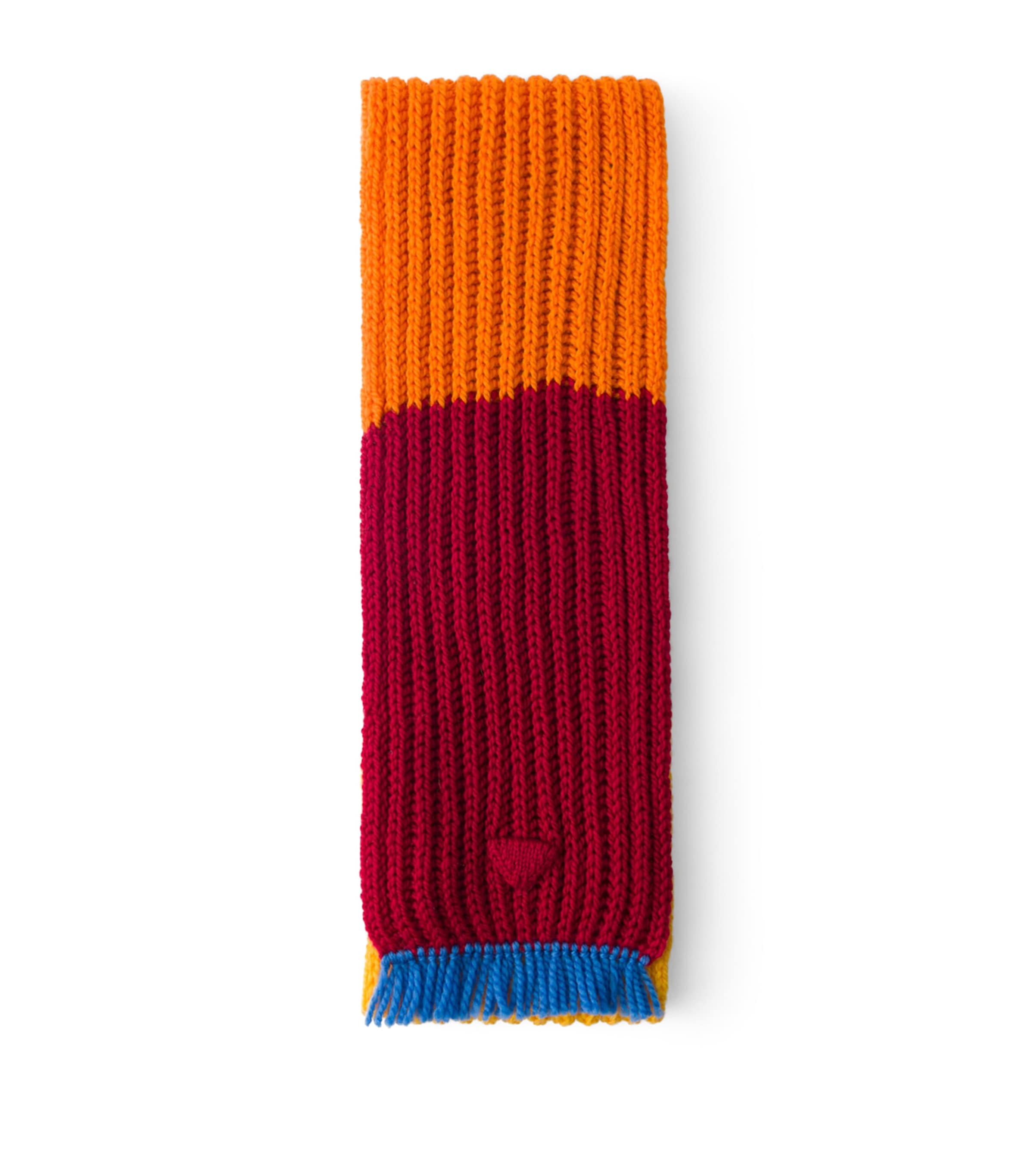 Prada Virgin Wool Triangle Scarf Multicolored