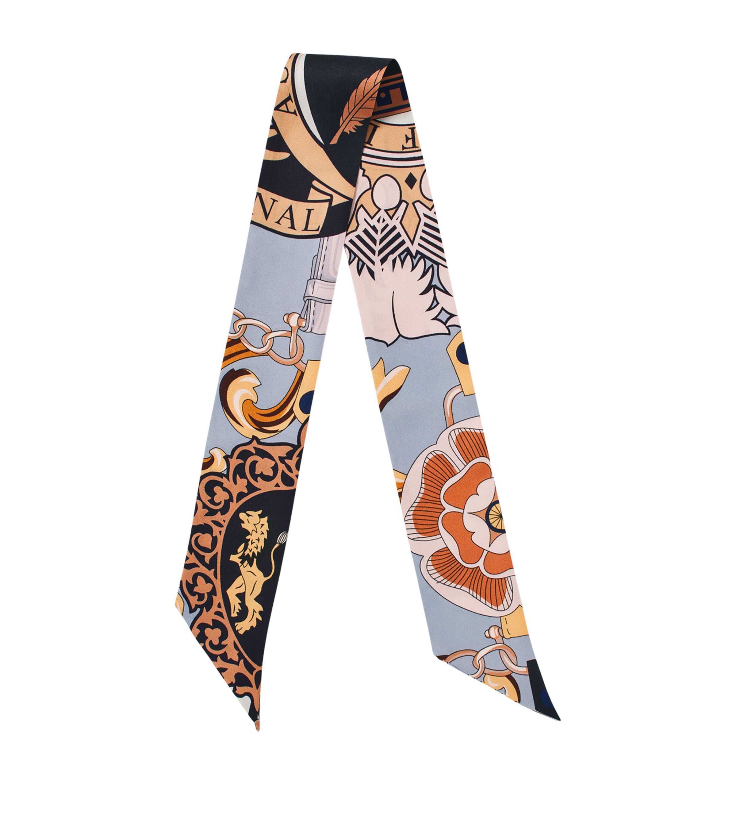 Aspinal Of London Silk Shield Skinny Scarf Neutral