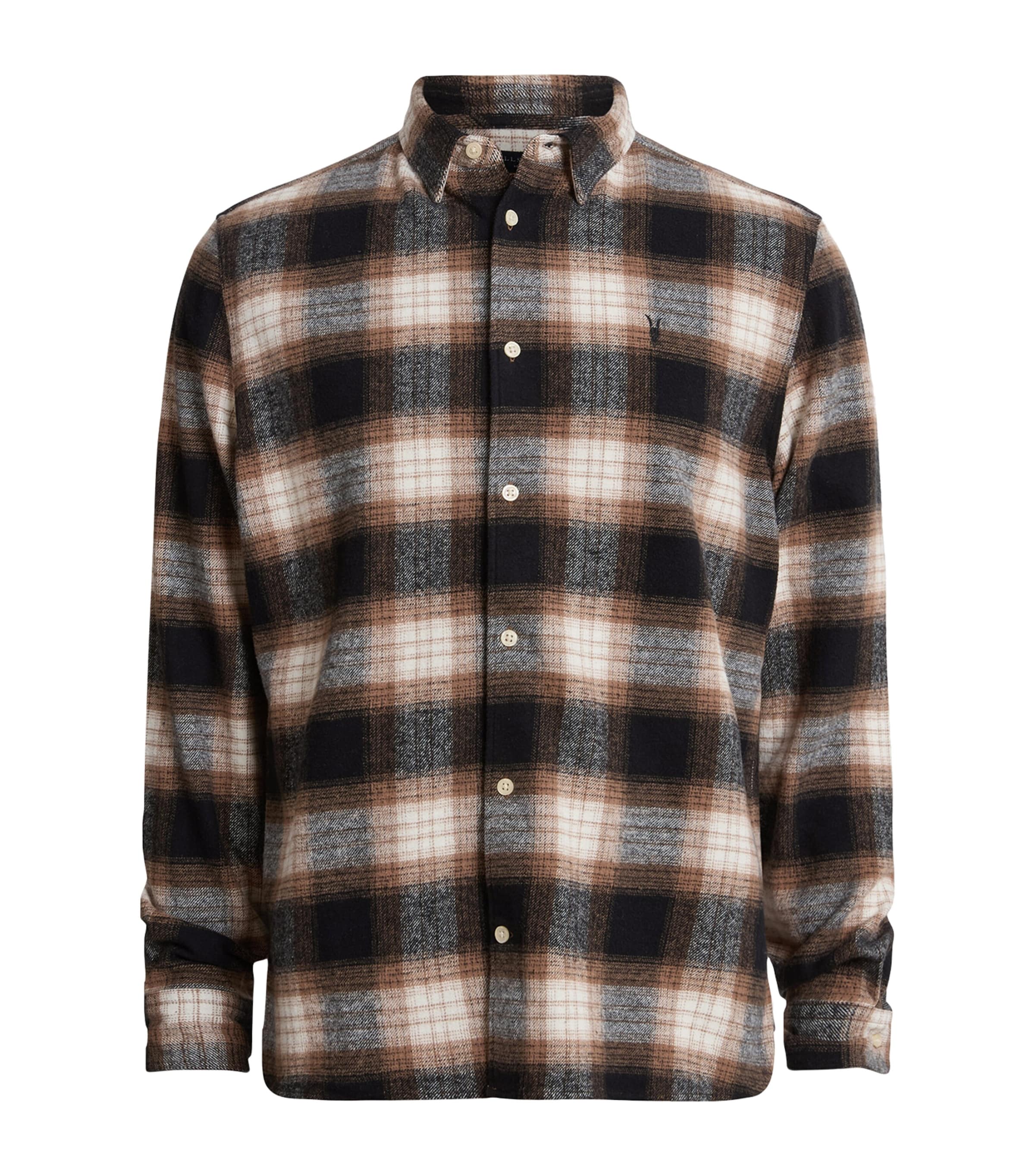 AllSaints Mens Cotton Mercy Shirt Rusty Orange
