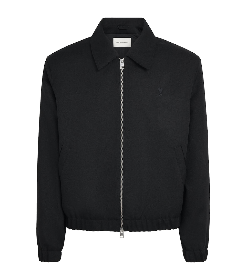 AMI Paris Mens Wool Ami de Coeur Jacket Noir