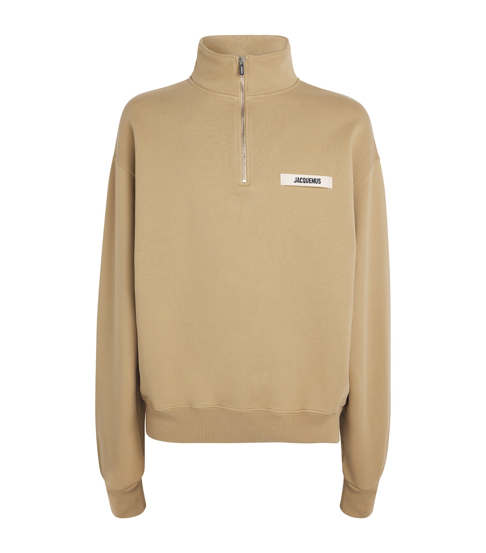 Cotton Logo Quarter-Zip Sweatshirt