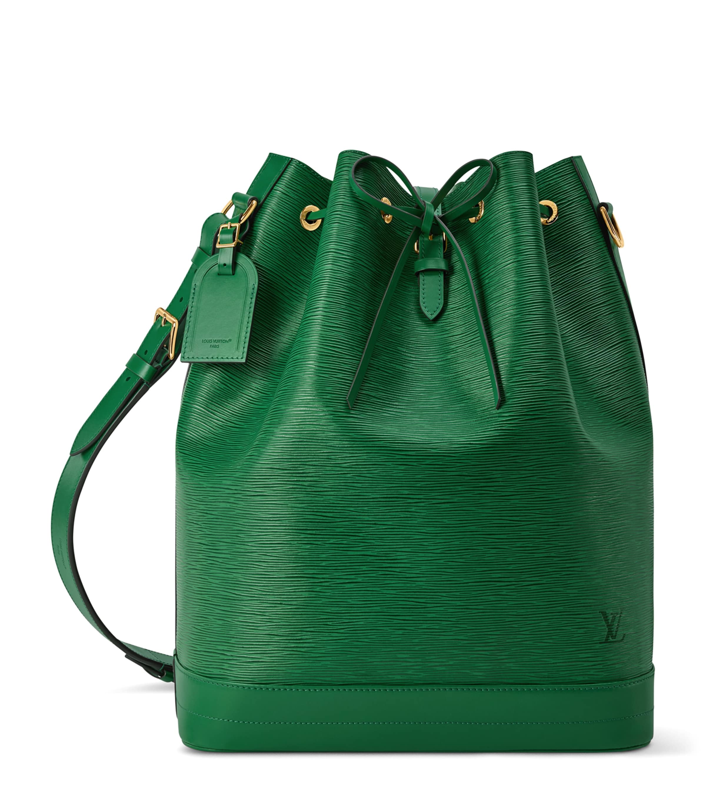 LOUIS VUITTON Leather Noé Jeroboam Bucket Bag Green