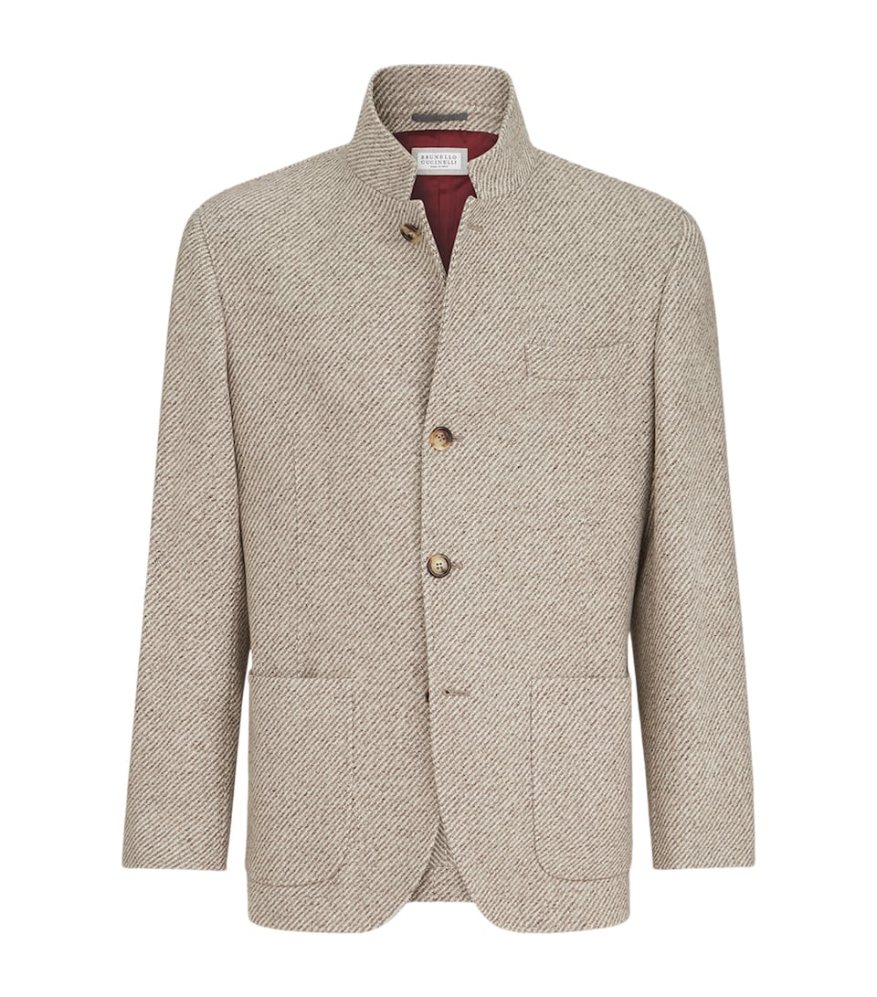 Brunello Cucinelli Mens Cashmere-Silk Water-Resistant Blazer