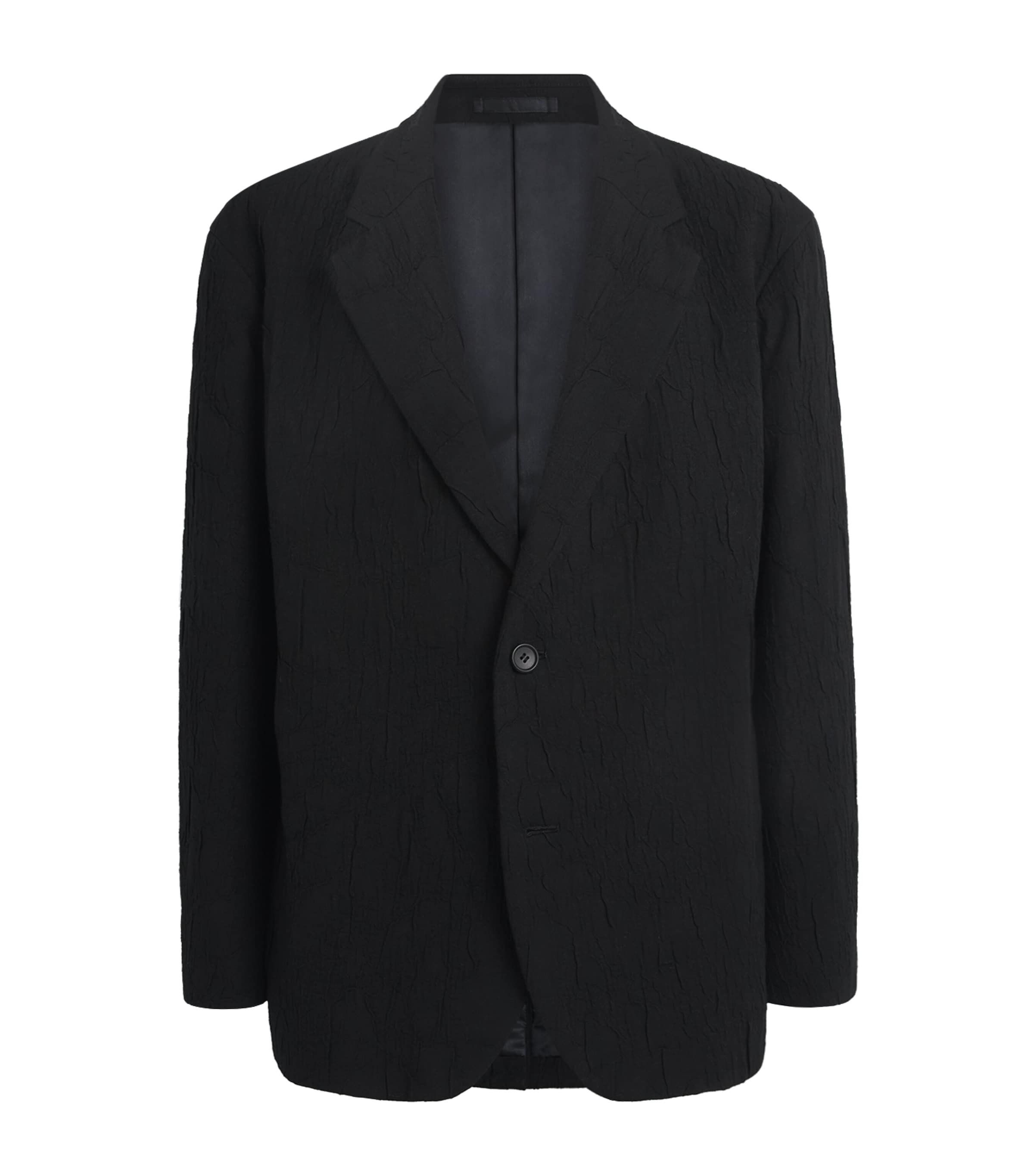 Shrink Jacquard Single-Breasted Blazer