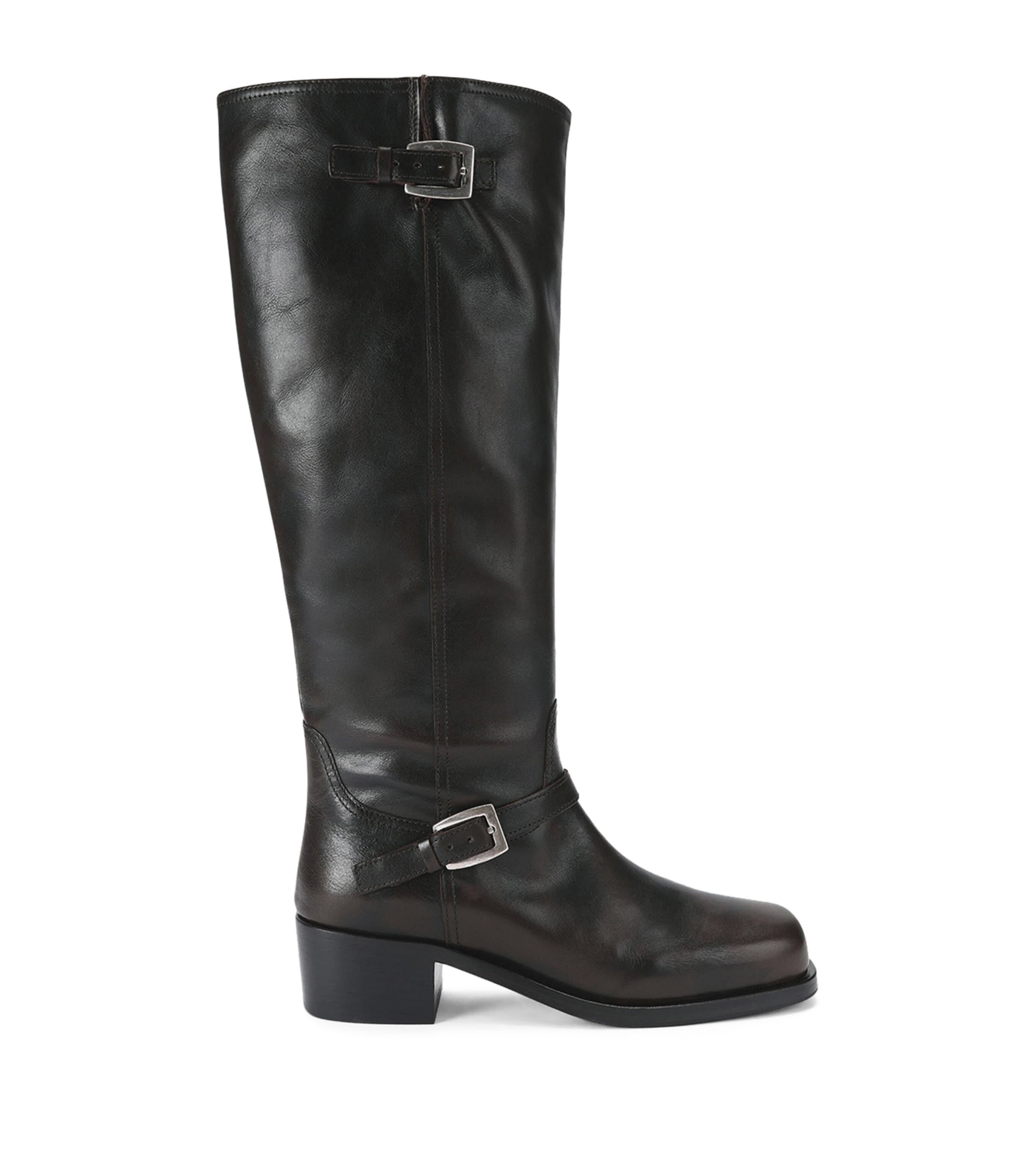 STAUD Leather Brooklyn Knee-High Boots 50 Brown