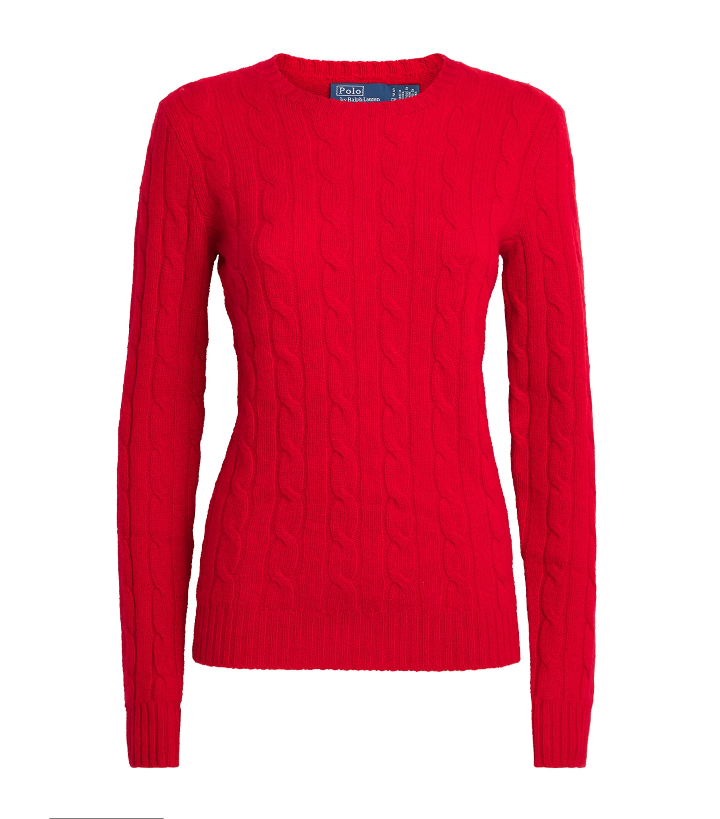 Polo Ralph Lauren Womens Cashmere Cable-Knit Julianna Sweater Red