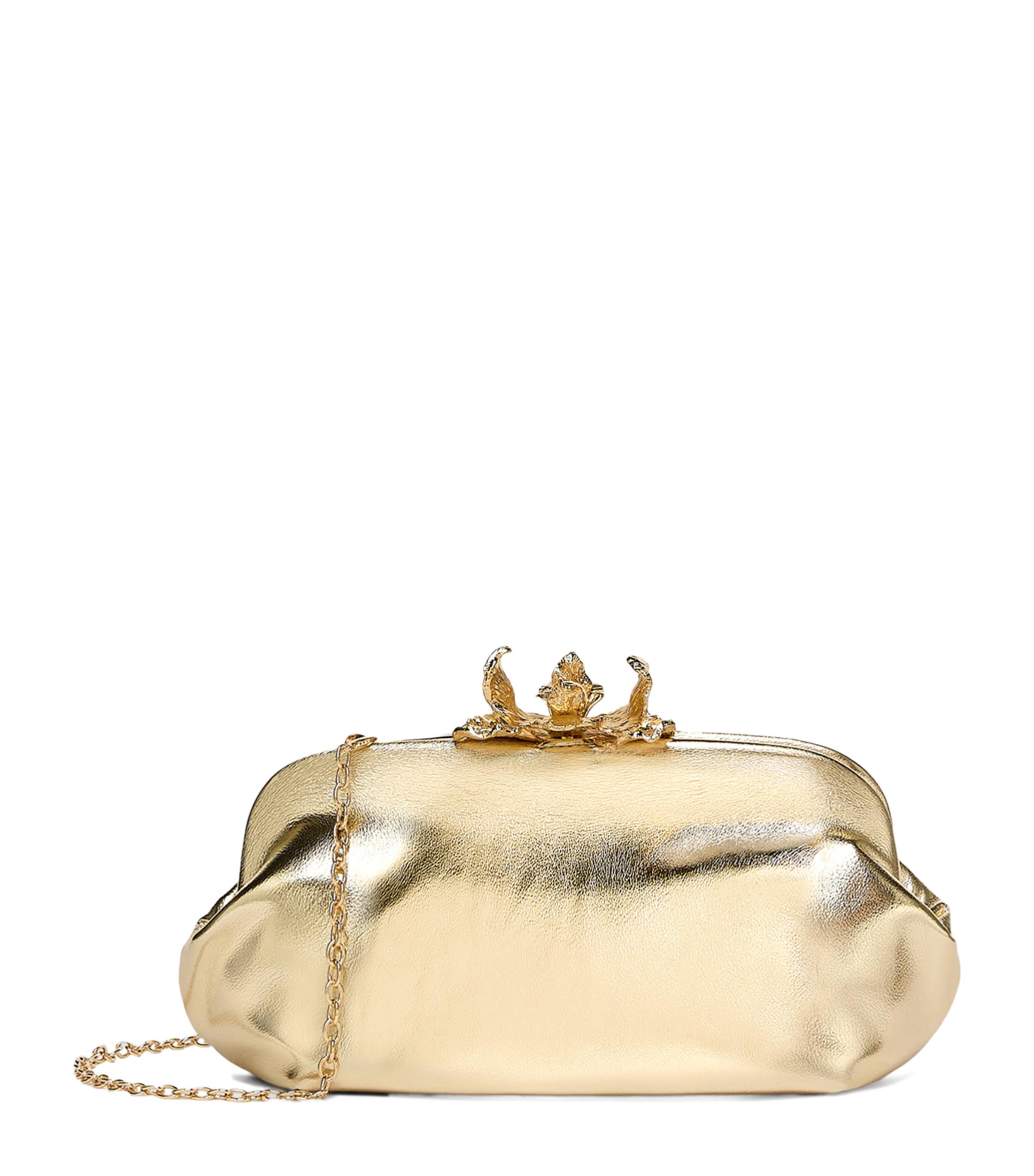 Marella Metallic Clutch Bag Gold