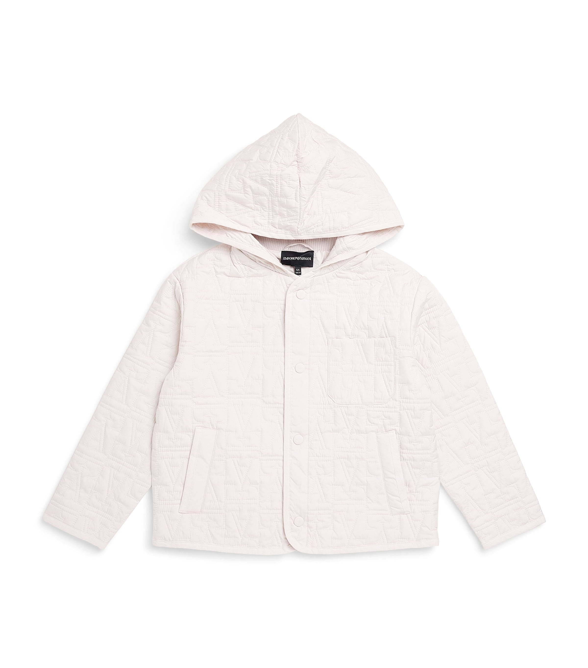 Emporio Armani Kids Logo Quilted Jacket (4-16 Years) White Sand