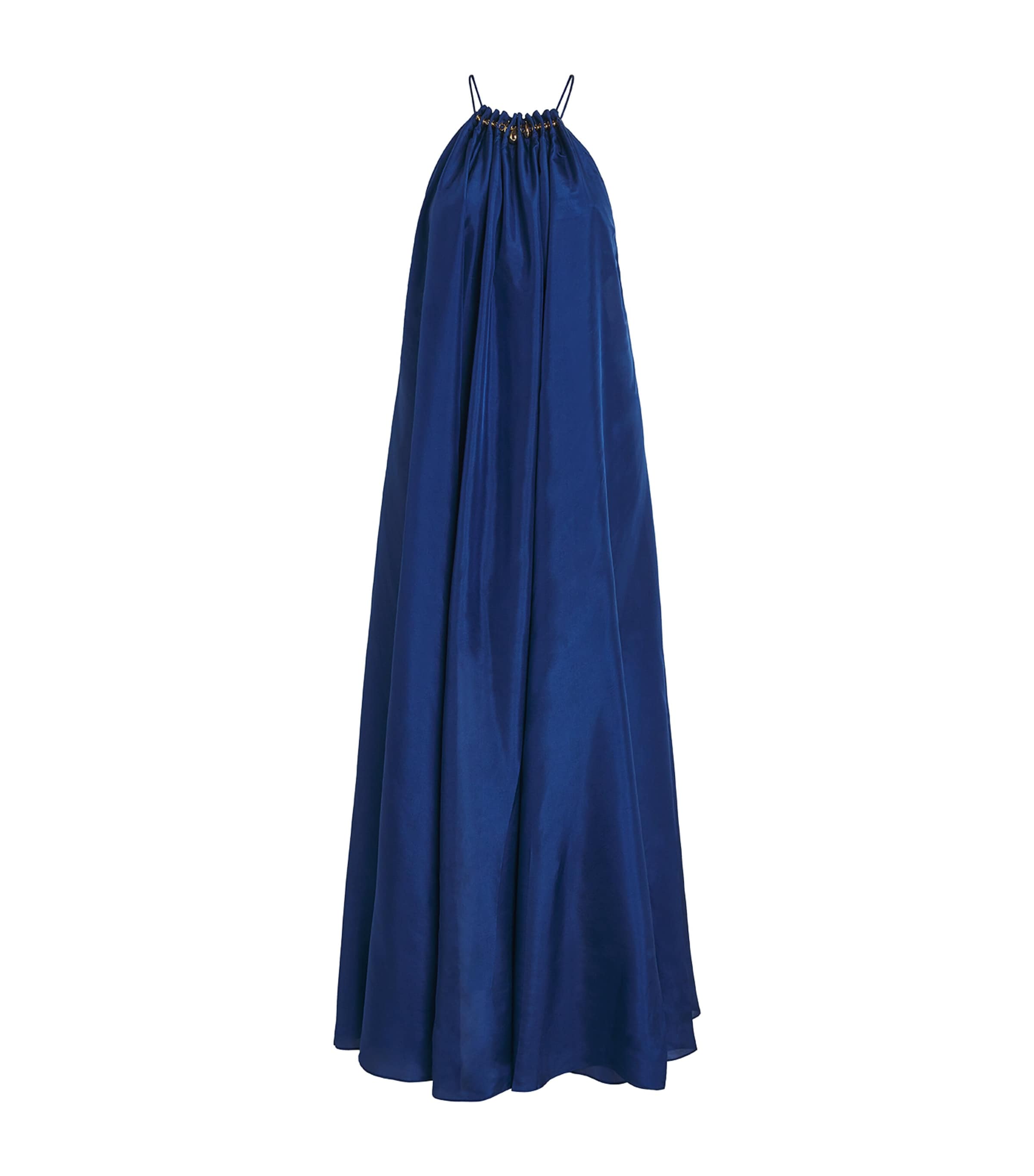 Zimmermann Womens Silk Halterneck Aster Maxi Dress Dark Cobalt