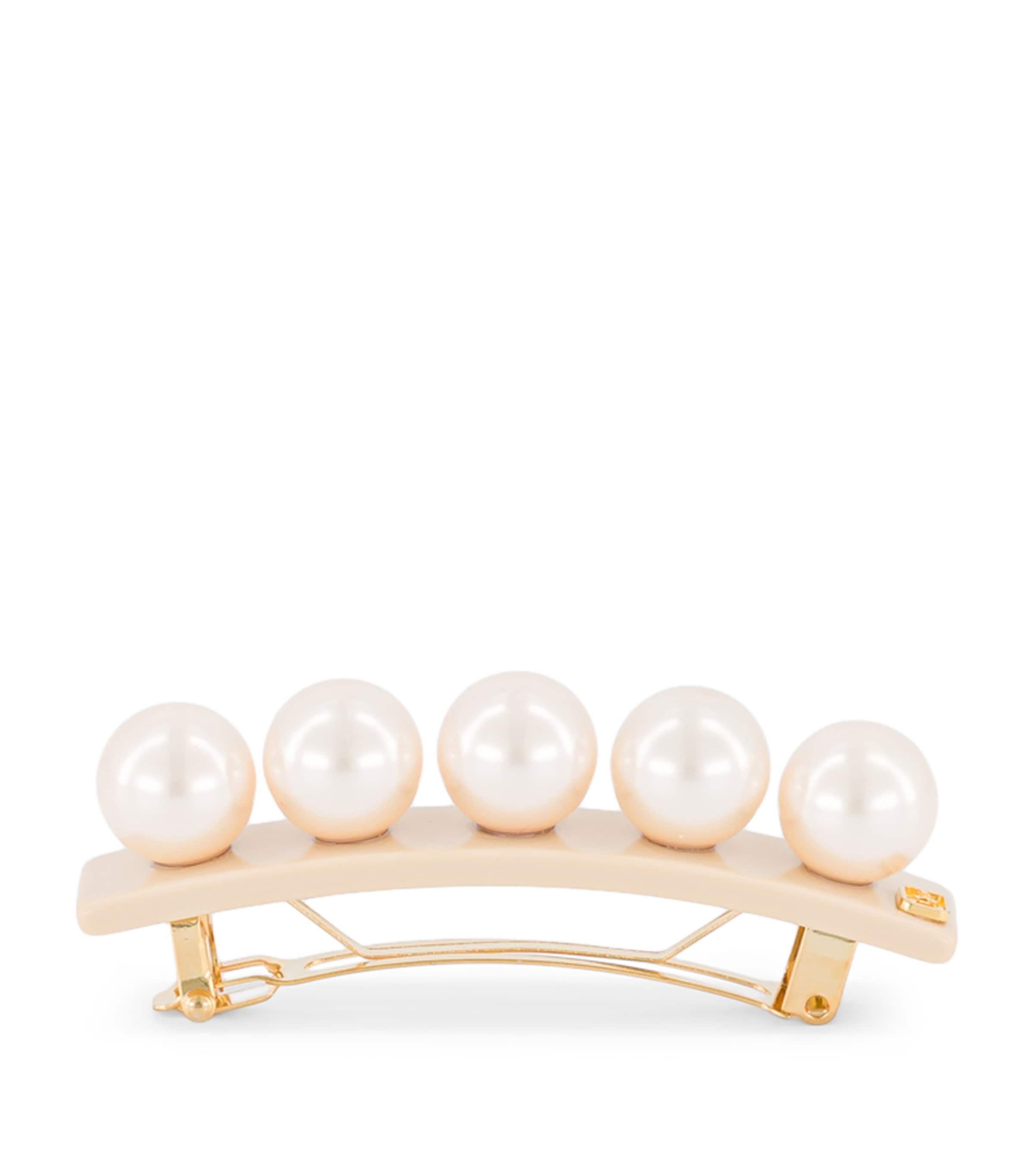 Oversize Pearl-Detail Slide Hair Clip