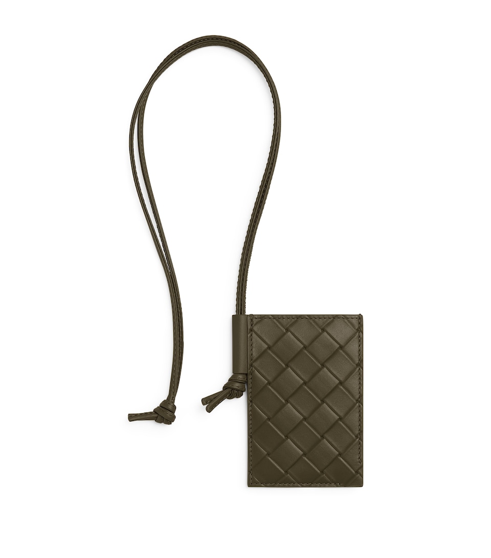 Leather Intrecciato Badge Holder