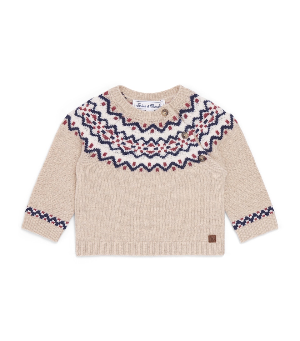 Tartine et Chocolat Wool Jacquard Sweater (3 Months-4 Years) Chiné
