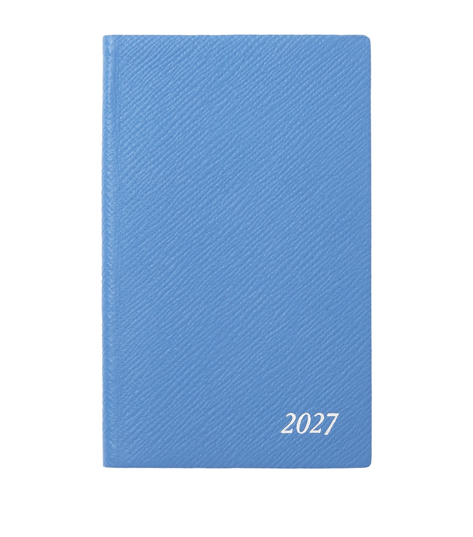 Smythson Leather Panama Weekly Diary 2027 Nile Blue