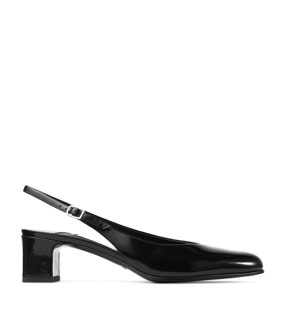Jimmy Choo Eyla 45 Leather Slingback Pumps Black
