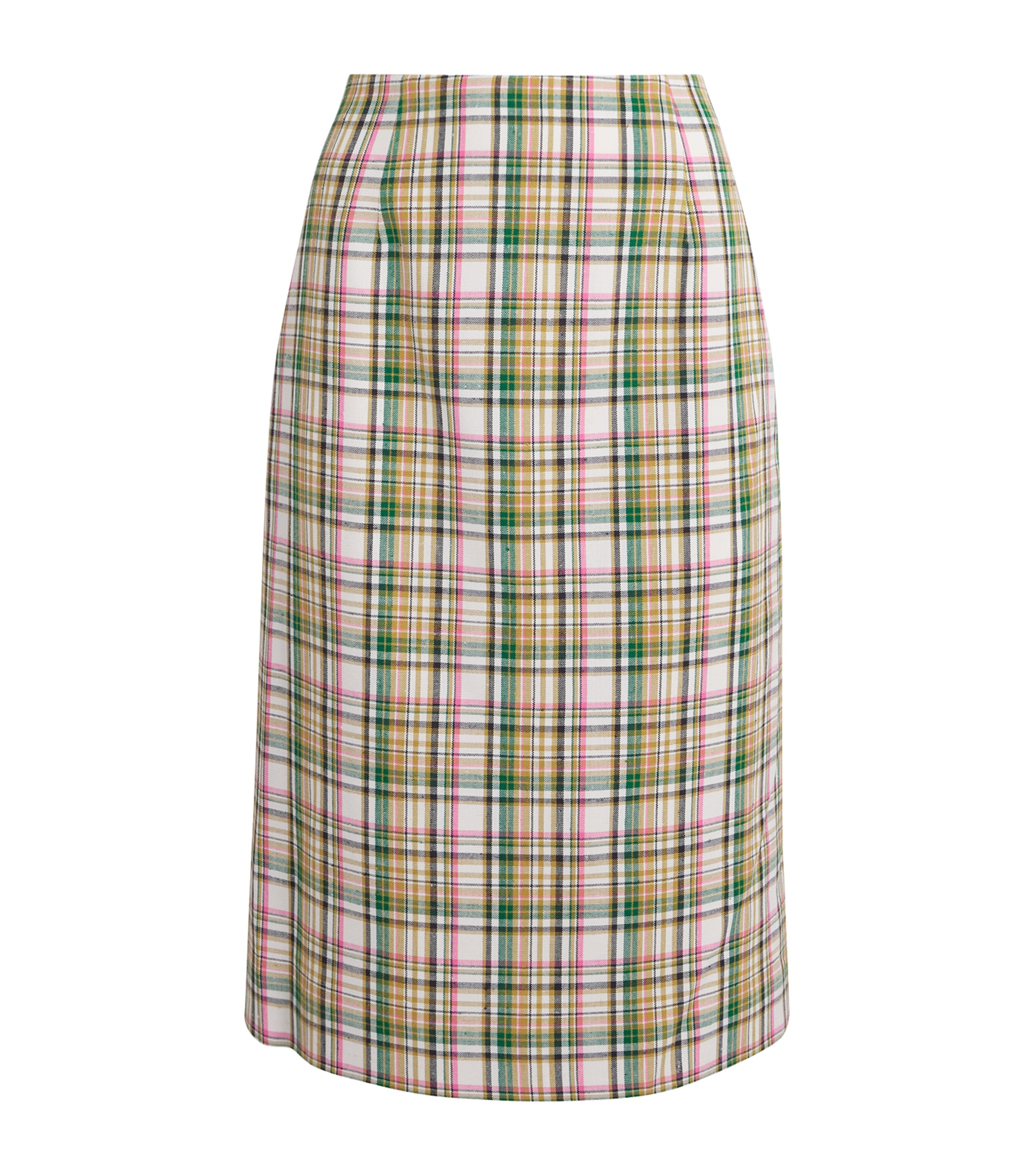 Carolina Herrera Womens Check Midi Skirt Ivory Multi