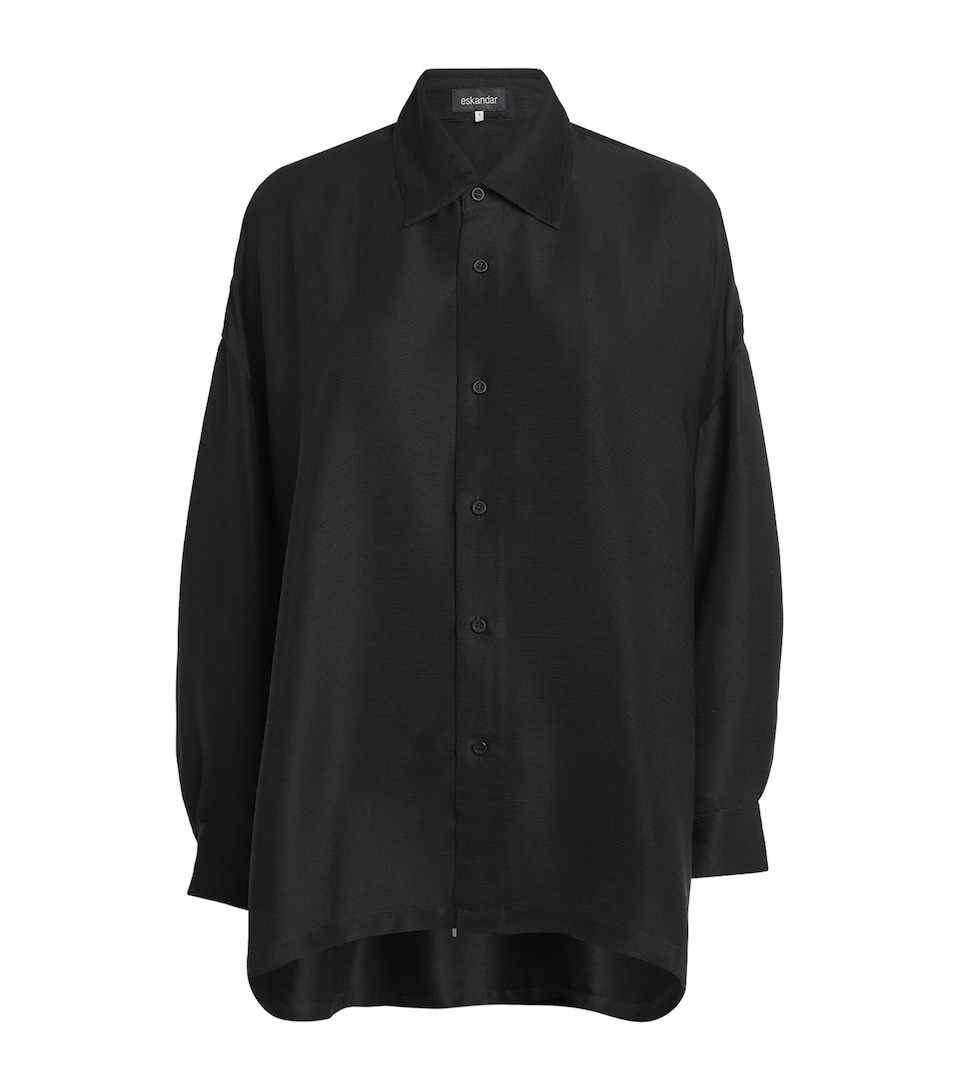 Silk Plissé A-Line Shirt