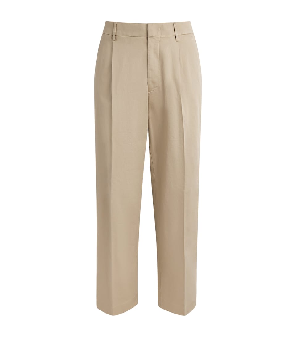 NN.07 Mens Stretch-Organic Cotton Kay Pleated Trousers Desert Khaki