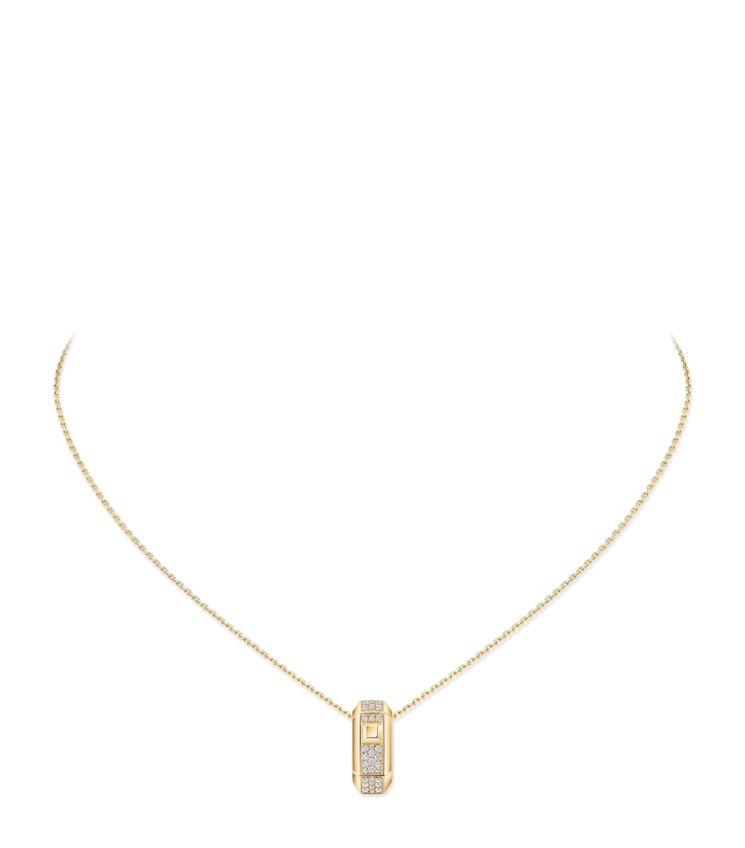Messika Moderniste Yellow Gold and Diamond Pendant Necklace White Gold