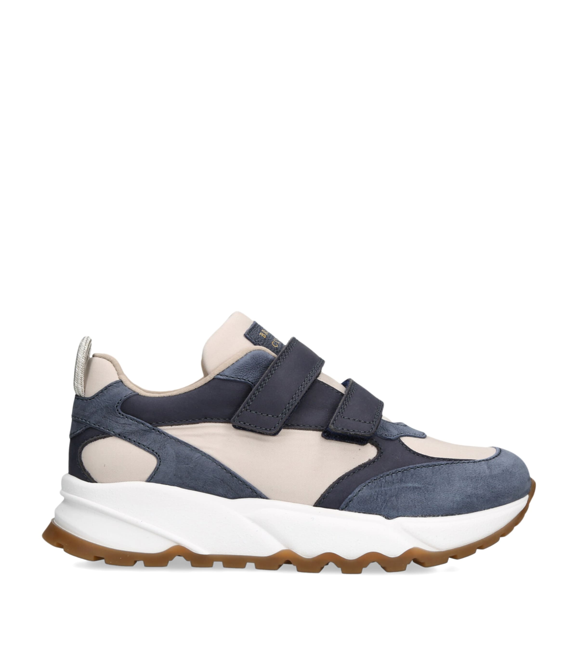 Brunello Cucinelli Kids Leather Velcro-Strap Sneakers Blue Other