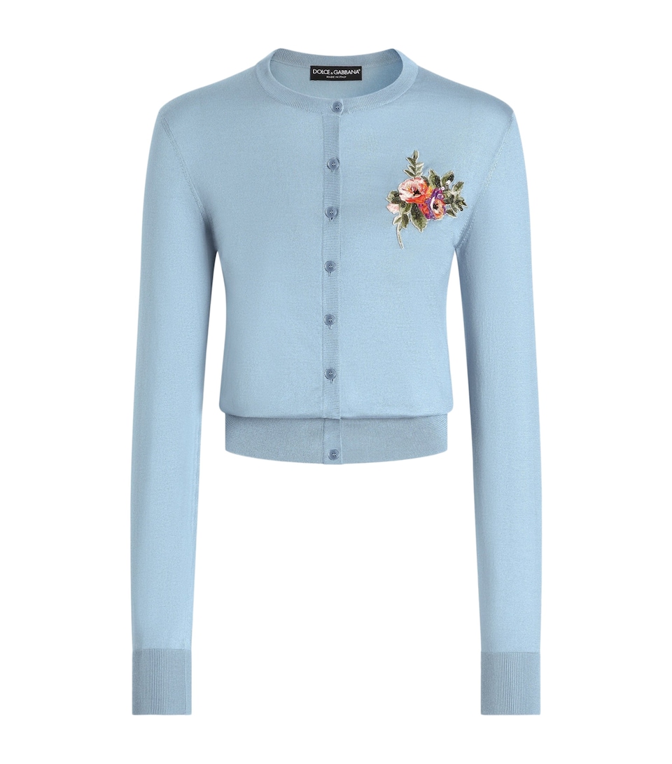 Dolce&Gabbana Womens Silk Embroidered Cardigan Very