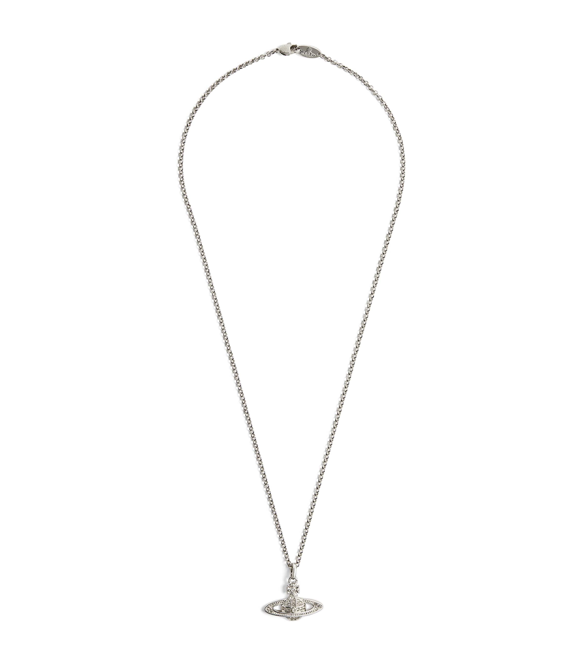 Vivienne Westwood Mini Bas Relief Orb Necklace Platnm/crystal